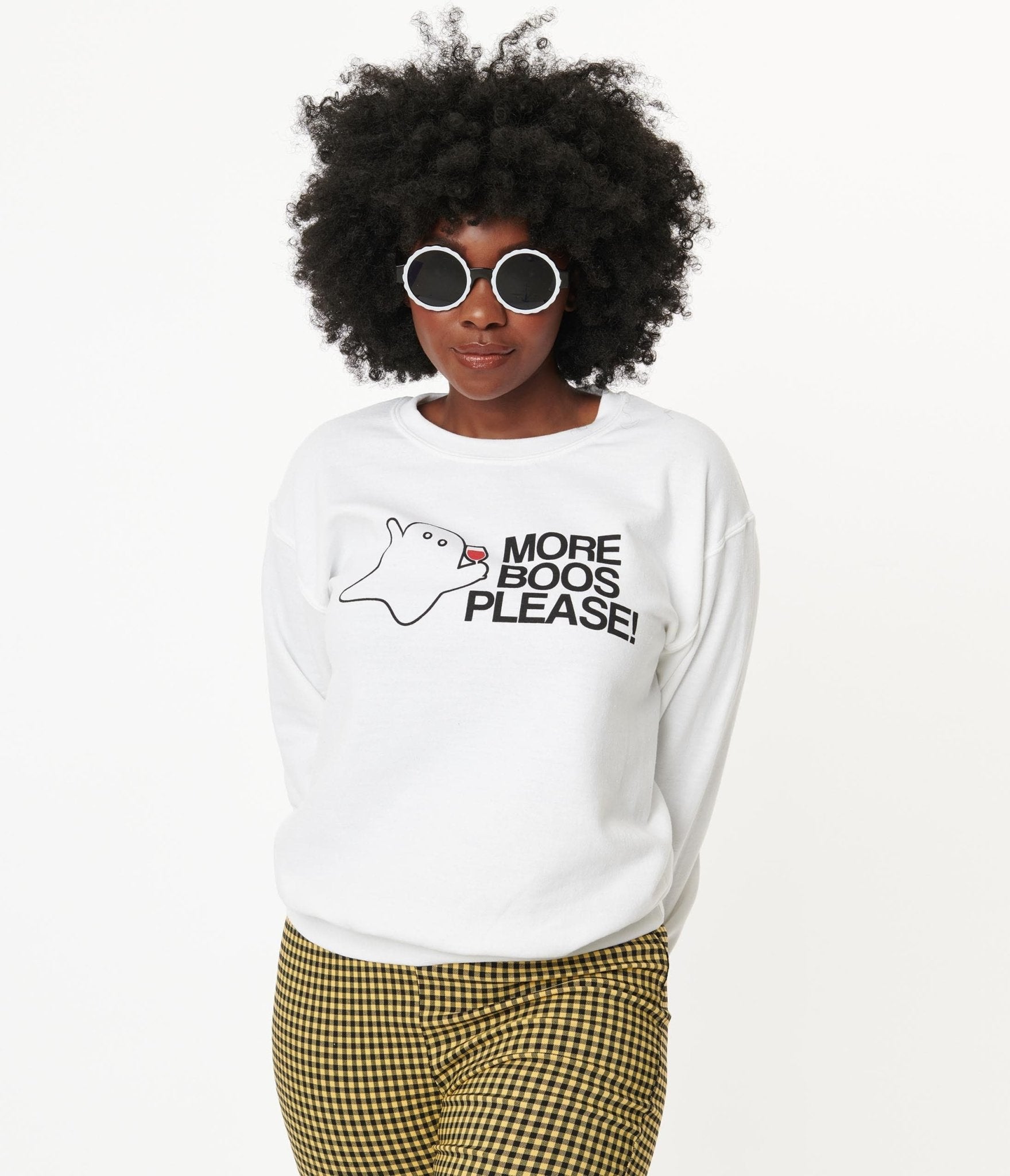 More Boos Please Halloween Graphic Sweatshirt - Cute & Spooky Pullover for Women & Teens - Perfect for Halloween Parties, Trick or Treat & Fall Outfits