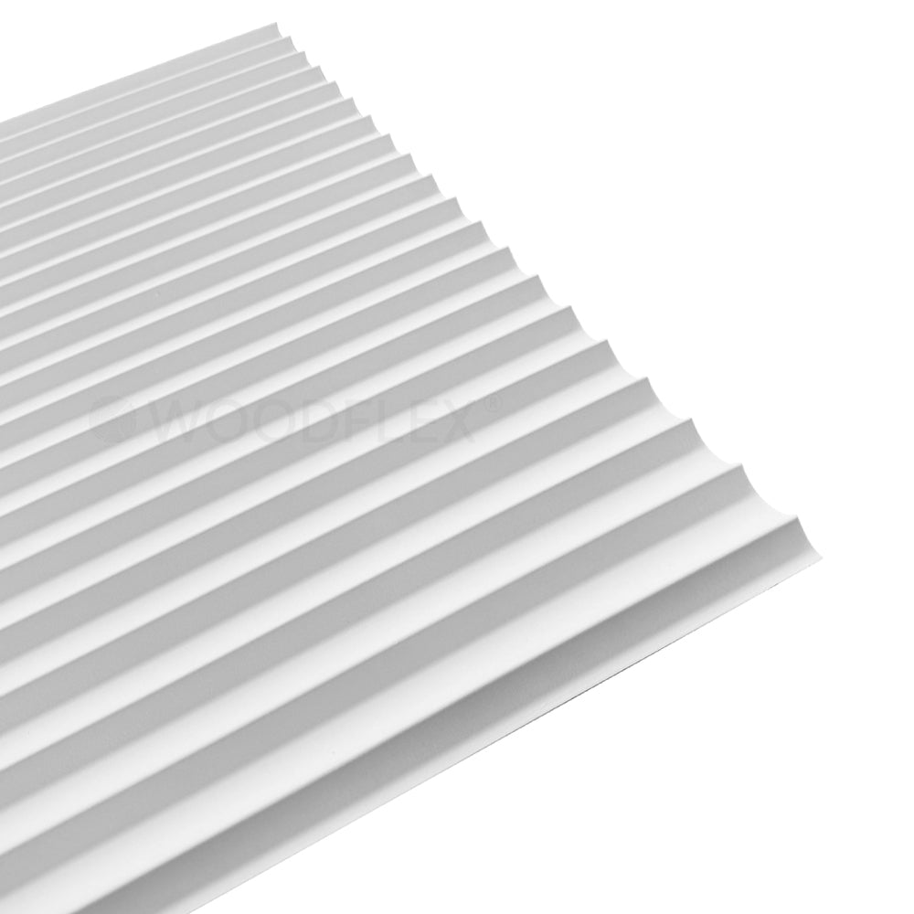 WOODFLEX White Primed Flexible Wave 30 - 2700mm x 600mm Waterproof MDF Wall Panel for Bathroom, Kitchen & Home Decoration