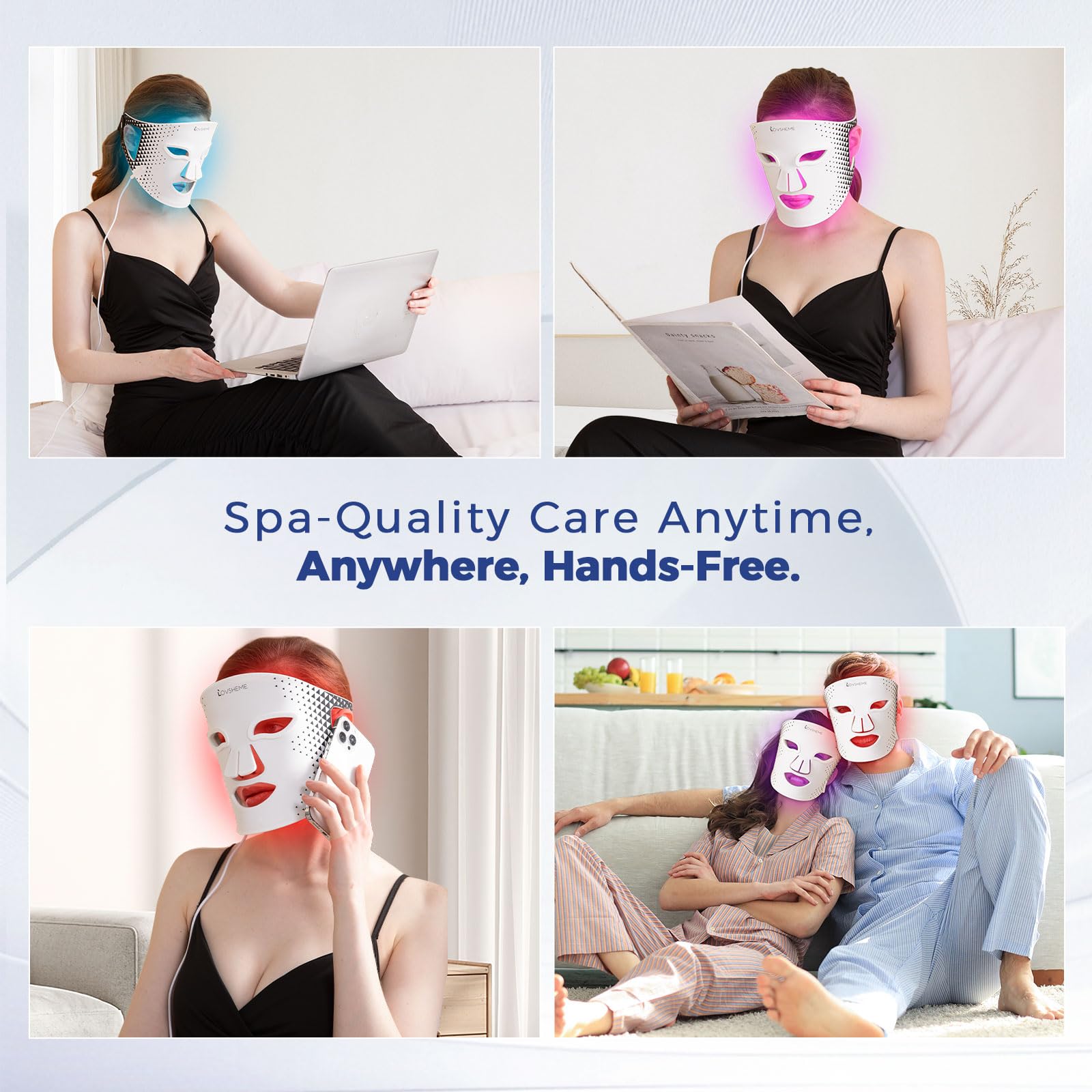 Red Light Therapy Mask for Face - Advanced LED Light Therapy with Red, Blue & Infrared for Acne, Wrinkles & Skin Rejuvenation | Enhanced Eye Protection | At-Home Skincare & Anti-Aging Treatment