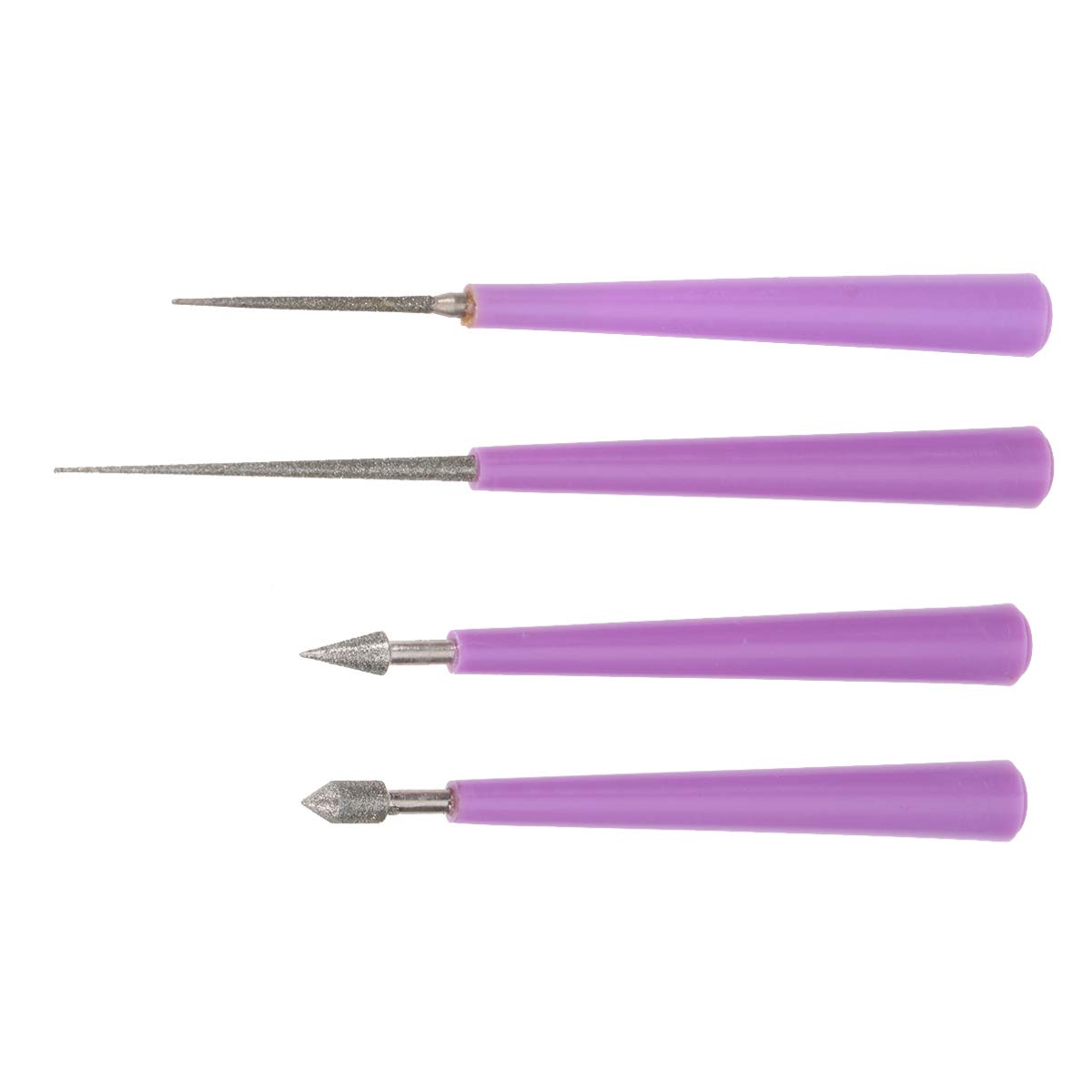 SUPVOX 4-Piece Diamond Needle File Set - Flat Diamond Grit File, Polishing & Sharpening Tools for Jewelry, Beading, and Metalworking - Perfect for Enlarging Holes, Smoothing Edges, and Detailed Crafting