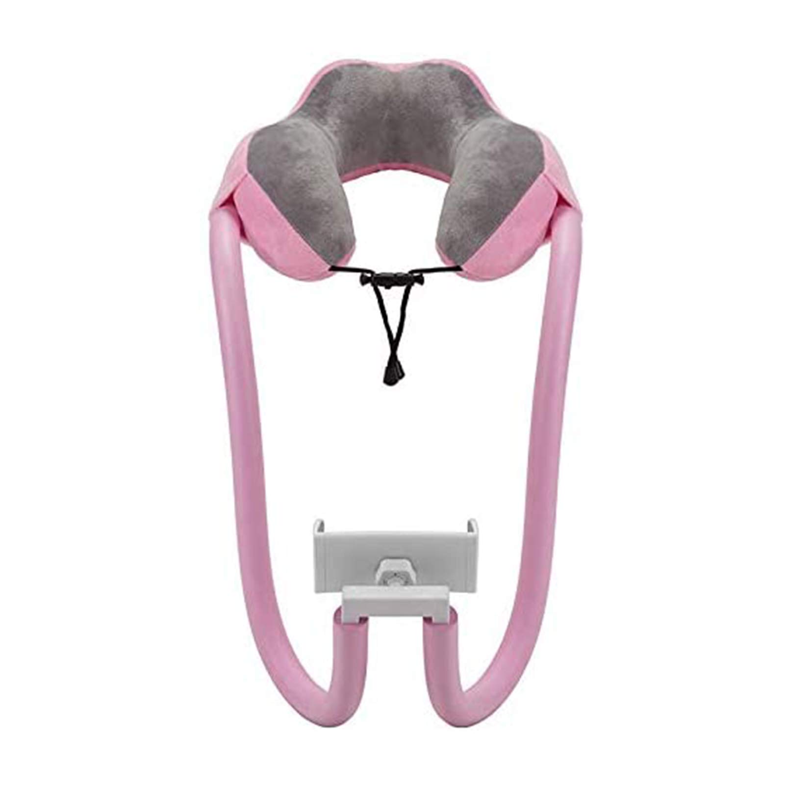 LINASHI U-Shaped Neck Pillow with Adjustable Phone Holder - Soft Travel Pillow for Airplane, Car & Home Use - Hands-Free Phone Stand for Watching Videos & Relaxing