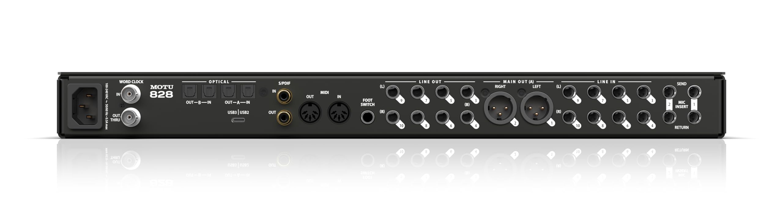 MOTU 828 28x32 USB3 Audio Interface for Mac, Windows, iOS | Studio Recording & Live Performance Mixing with Built-In Effects
