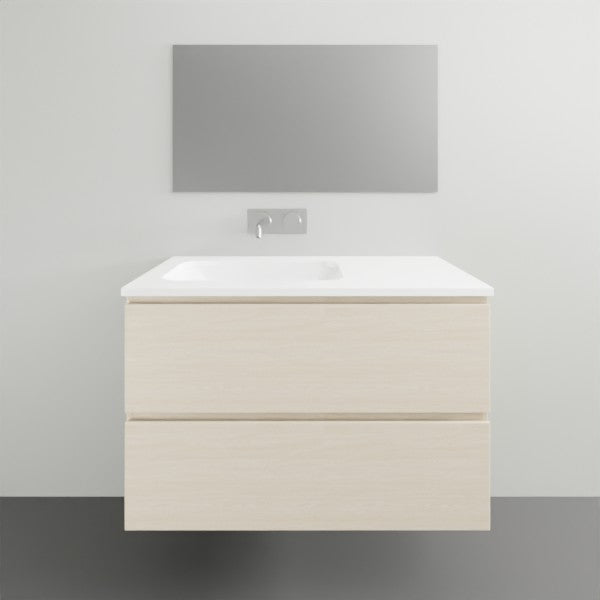 ADP Glacier Lite All Drawer Twin Vanity with Solid Surface Top - Modern Bathroom Vanity Set with Storage Drawers for Master Bath & Guest Room Remodel
