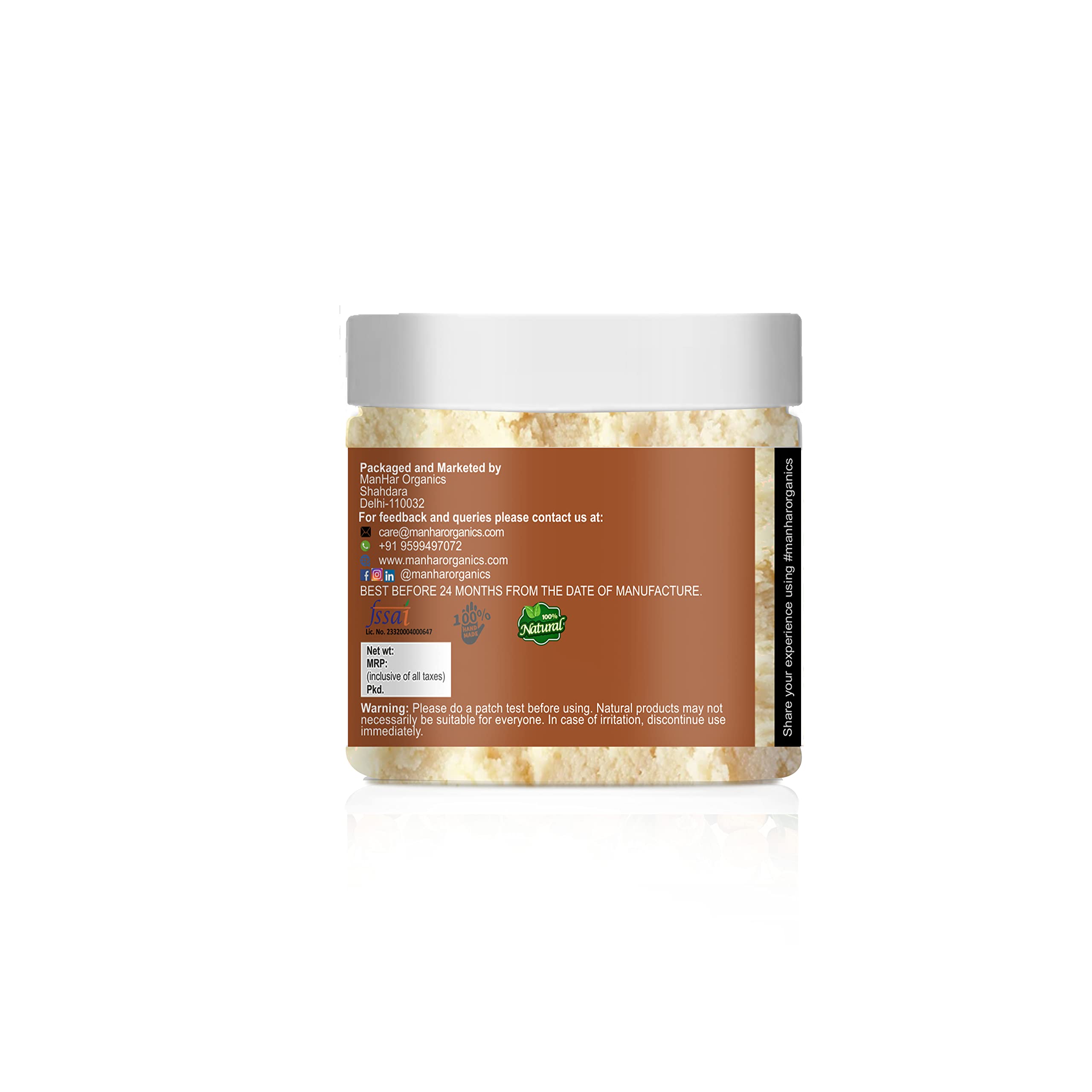 Organic African Shea Butter 125g - Raw Unrefined Body Butter for Dry Skin, Hair Care & Stretch Marks | Natural Moisturizer for Face, Hands & Feet | Vegan & Chemical-Free Skincare Solution