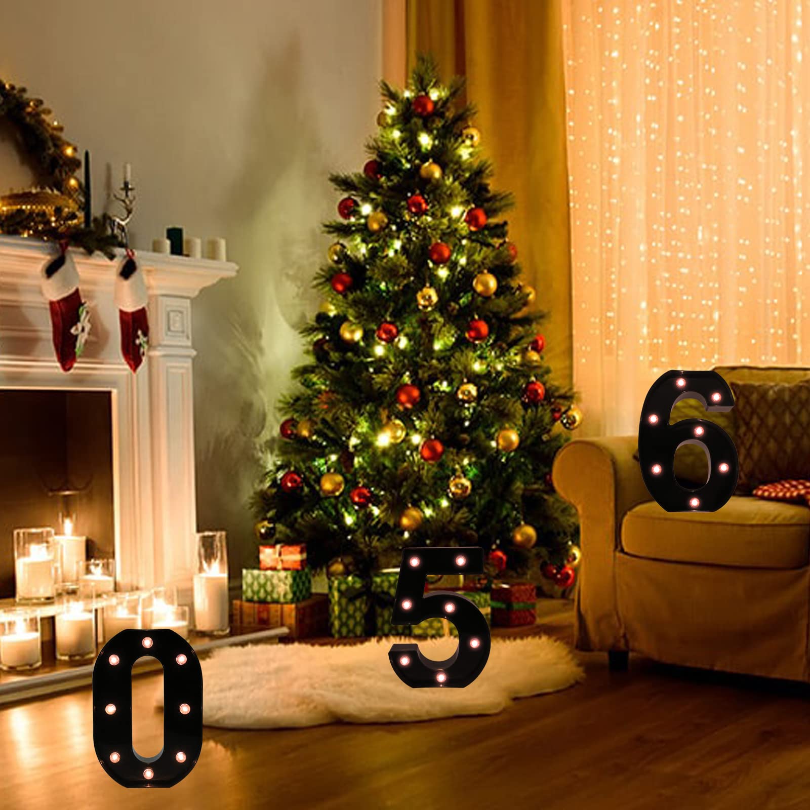 LED Marquee Number Sign - Light Up Black Alphabet & Number Lights for Home, Bar, Christmas, Birthday, Wedding Decor - Perfect for Night Lights & Party Decorations