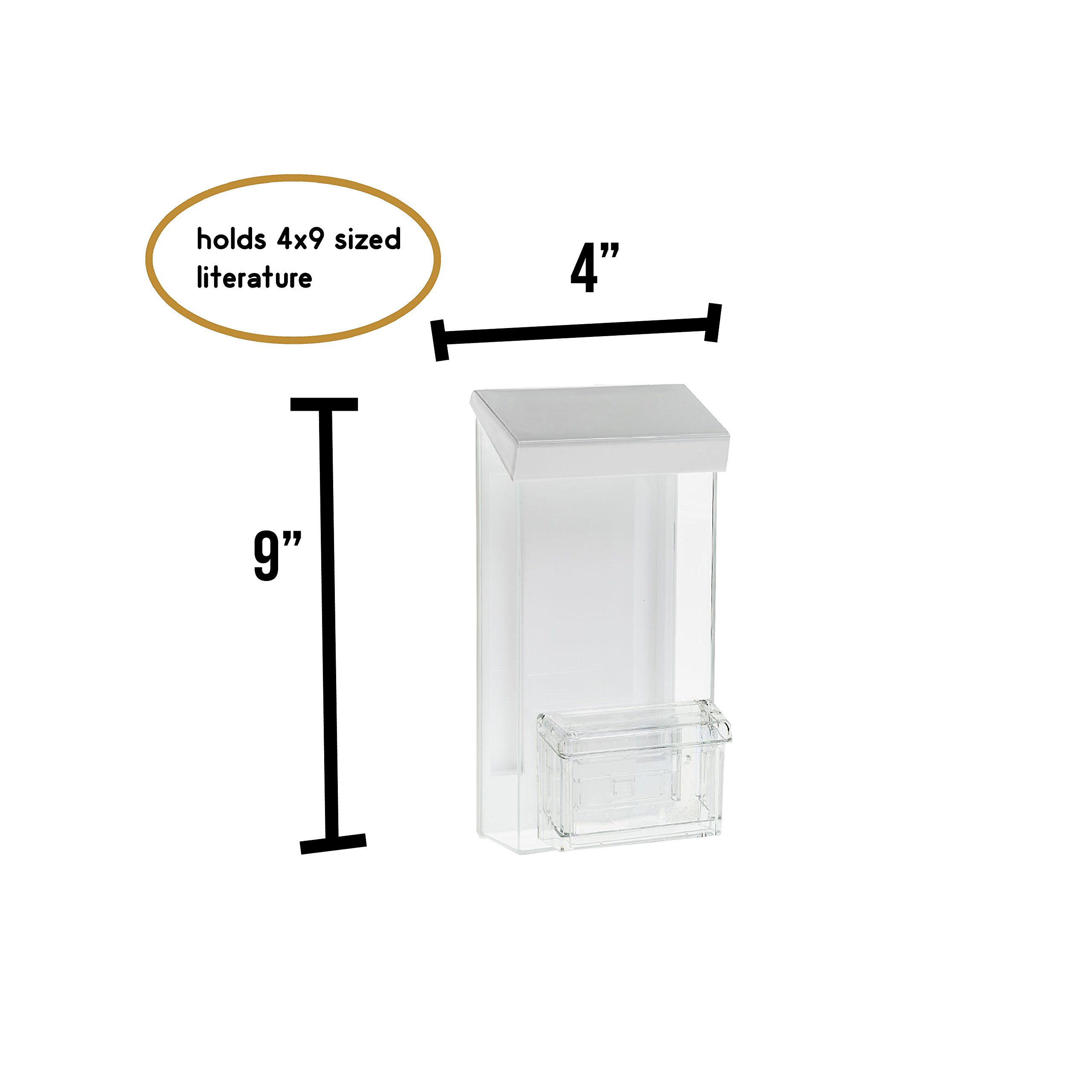 Source One Outdoor Trifold Brochure Display with Business Card Slot - White Lid - Perfect for Restaurants, Hotels & Trade Show Booths