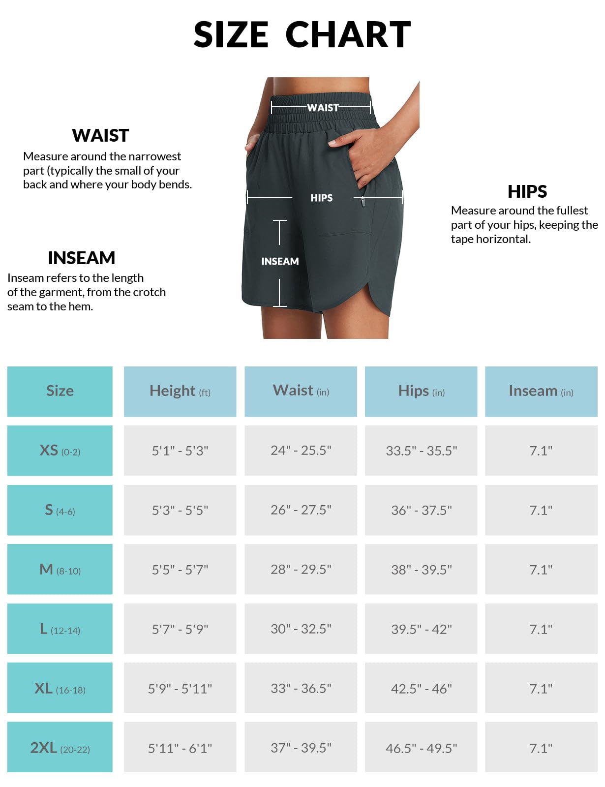 BALEAF Women's 7 Inch High Waisted Athletic Shorts - Quick Dry Running Workout Hiking Shorts with Zipper Pockets & UPF50+ Sun Protection - Perfect for Gym, Yoga, Outdoor Sports and Summer Activities