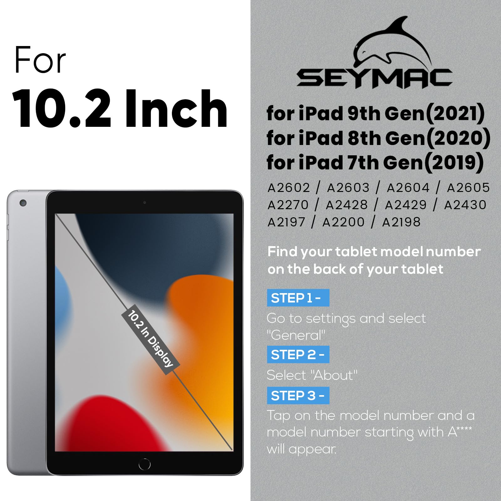 SEYMAC Shockproof Kids Case for iPad 9th/8th/7th Gen 10.2 Inch - Heavy Duty Protective Cover with Screen Protector, Rotating Stand, Handle & Shoulder Strap - Perfect for School, Travel & Learning (Pink)