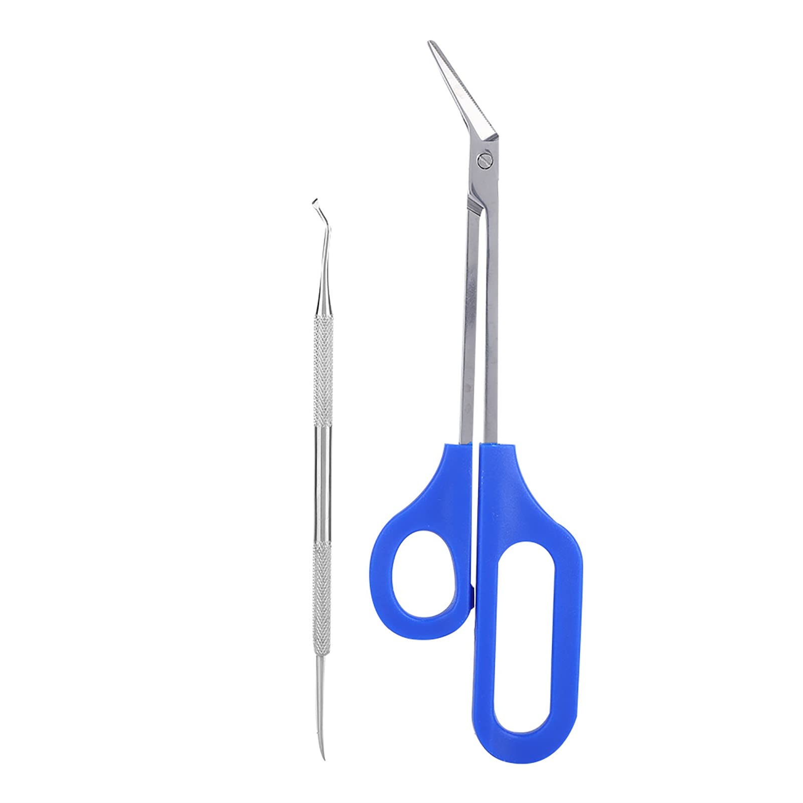 Professional Stainless Steel Long Handle Toenail Clippers & Ingrown Toenail Scissors Set with Nail File - Pedicure Tools for Thick Nails, Seniors & Diabetic Foot Care - Perfect for Home Grooming & Podiatrist Use
