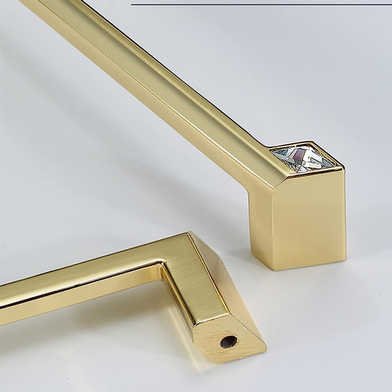 Modern Crystal Diamond Cabinet Knobs & Drawer Pulls - 2PCs Solid Zinc Alloy Handles for Kitchen Cabinets, Wardrobes, Cupboards - Includes Screws (Color Options) - Perfect for Home Renovation & Furniture Upgrade
