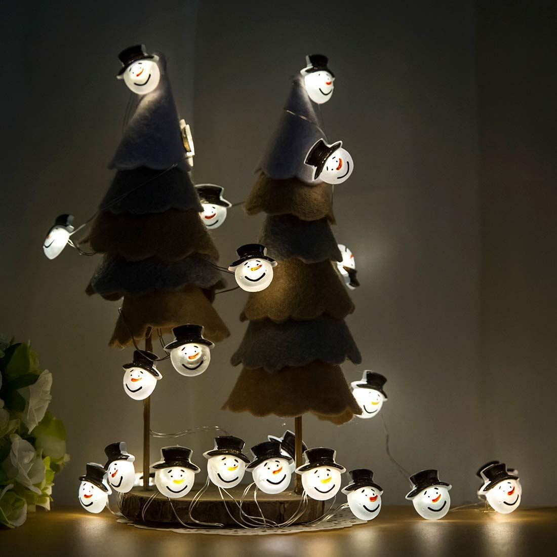 Onemore Snowman LED String Lights - 10FT 30LEDs Battery Operated Fairy Lights for Bedroom, Outdoor, Wedding, Nursery & Party Decor | Perfect for Kids Room, Patio Fence, Pictures & Holiday Decorations