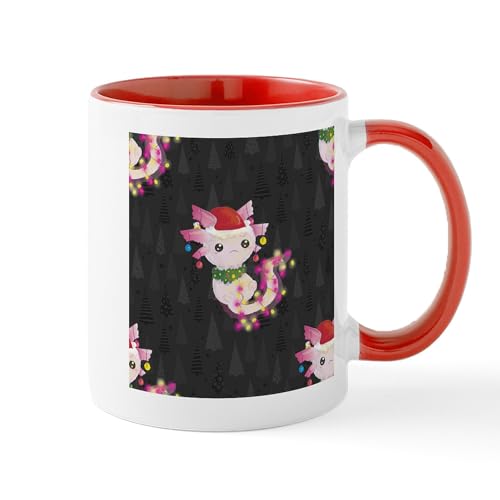 White/Red Inside - Xmas Santa Claus Axolotl Mugs