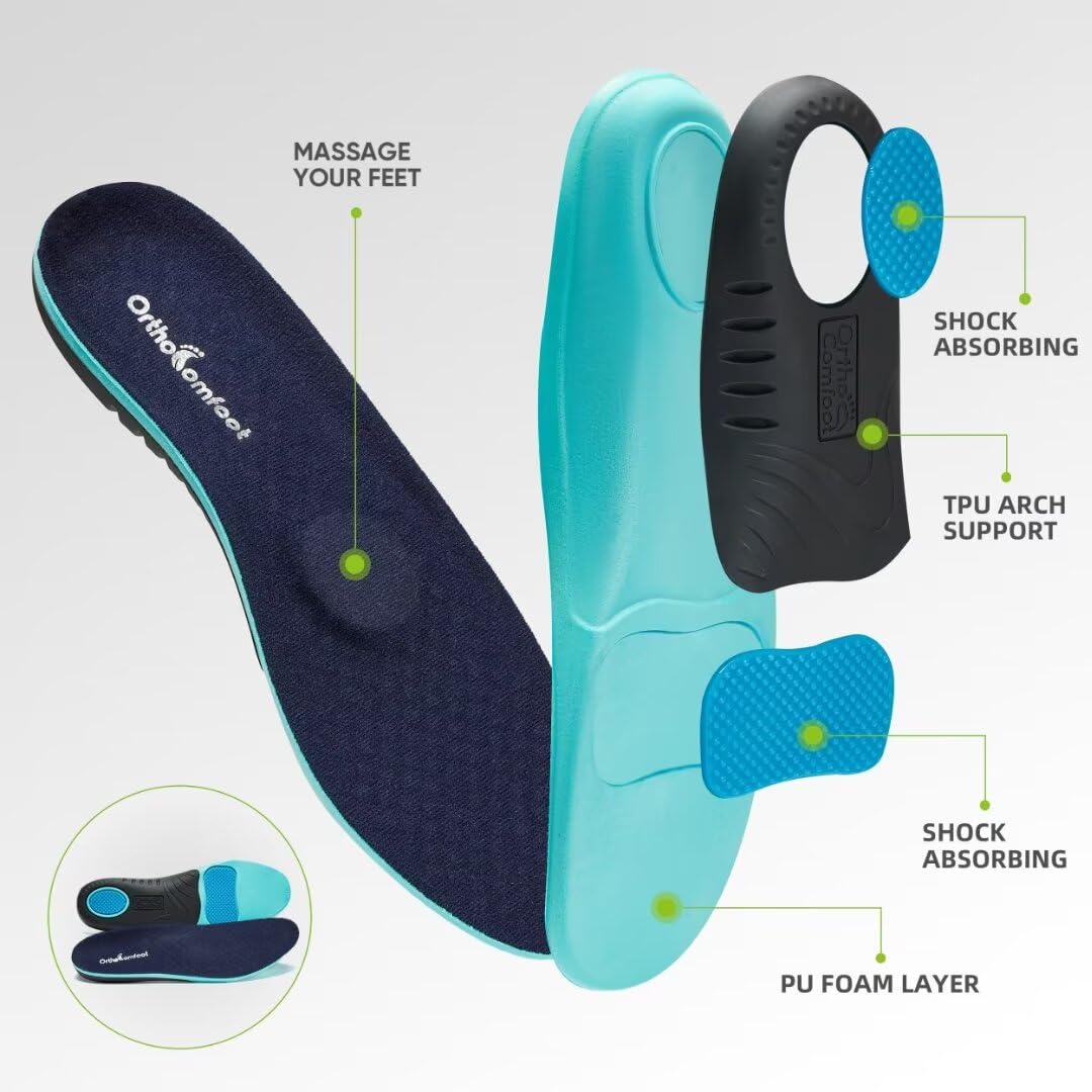 OrthoComfoot Men's Orthopedic Slip-On Loafers - Arch Support Walking Shoes for Plantar Fasciitis & Flat Feet Relief - Comfortable Orthotic Casual Shoes for Foot & Heel Pain | Ideal for Work, Travel & Daily Comfort Wear