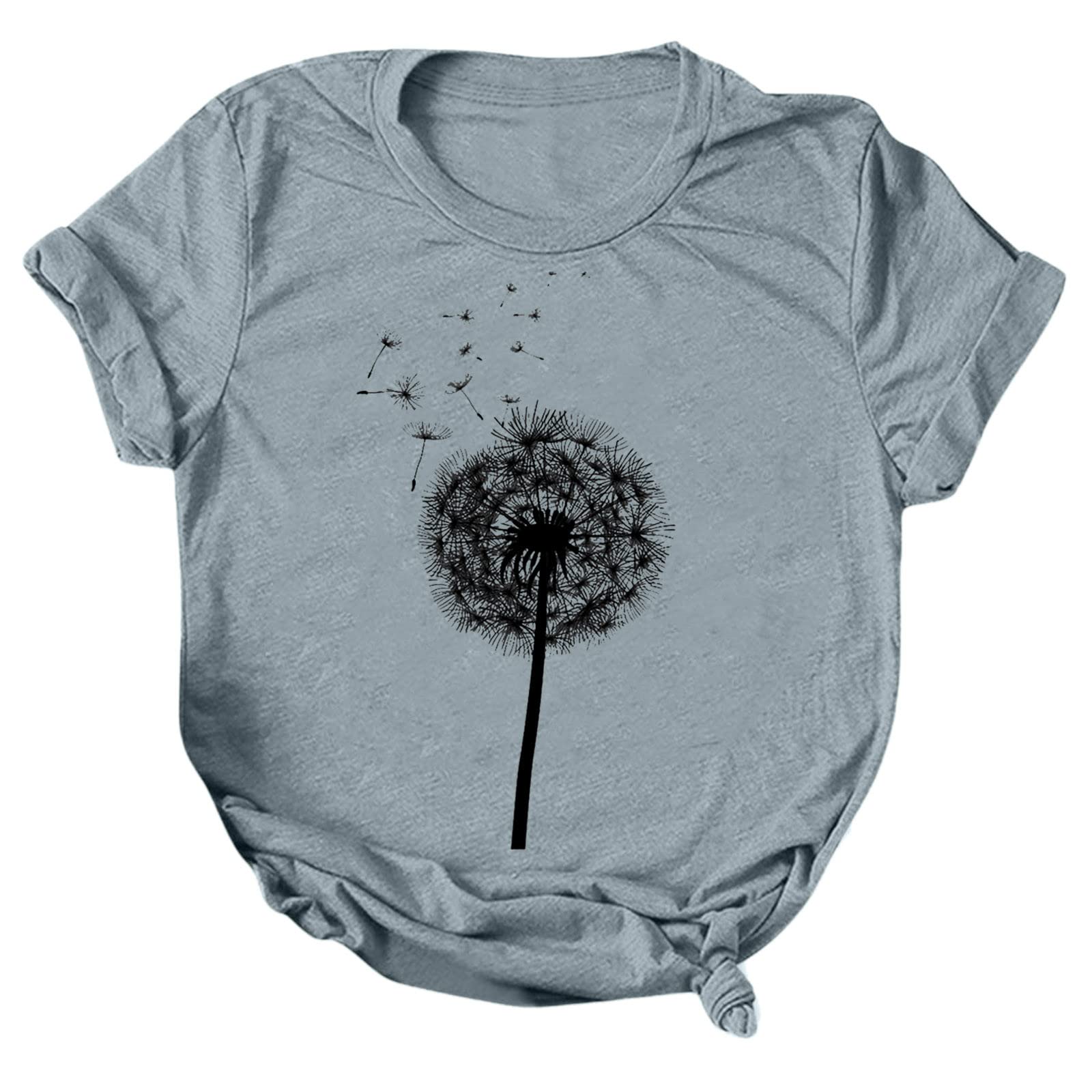 2024 Women's Summer Casual Sunflower Print Round Neck Short Sleeve T-Shirt Top - Perfect for Beach Outings, Vacation Wear & Everyday Comfort