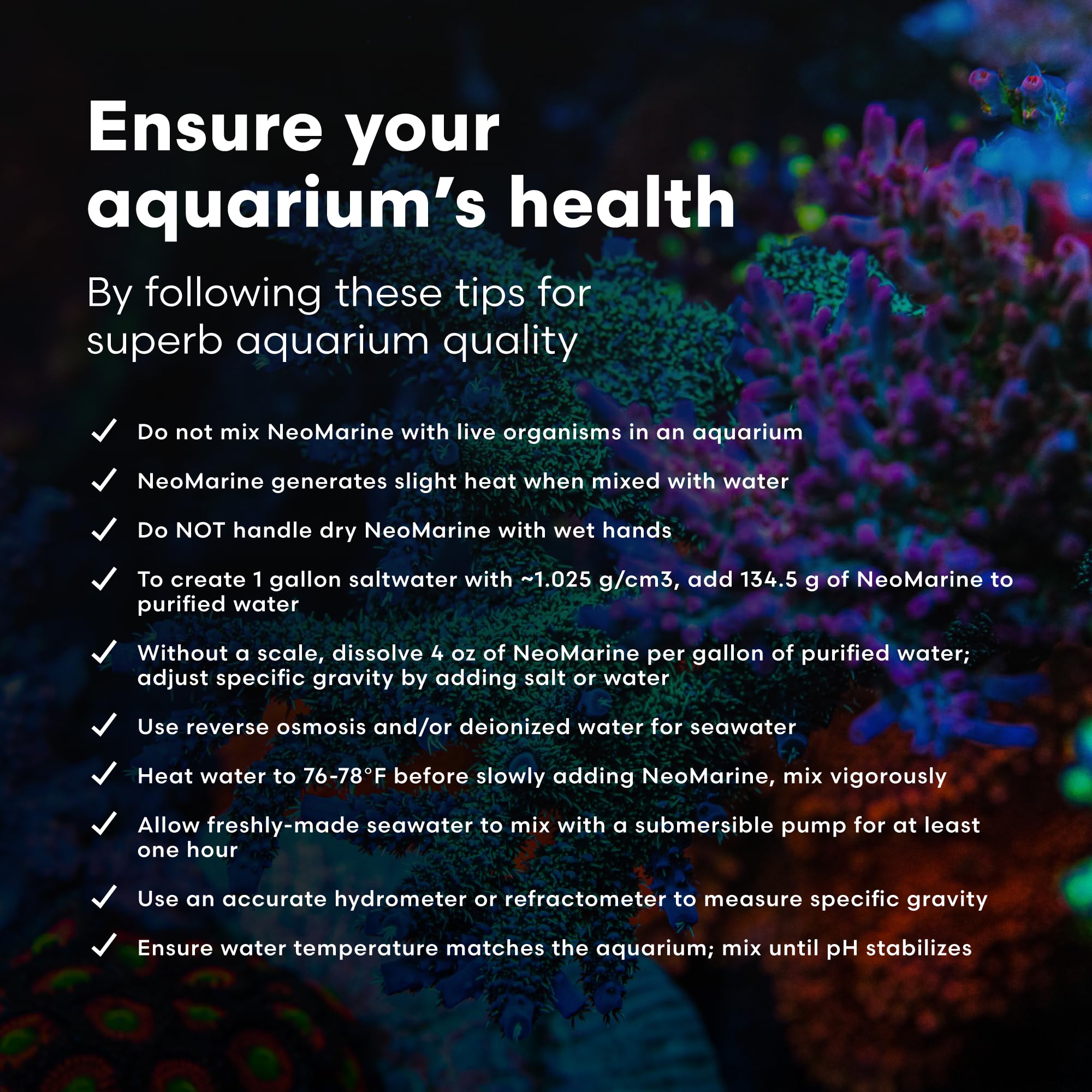 Brightwell Aquatics NeoMarine Marine Salt Blend for Reef Aquarium - Premium Fish Tank Starter Salt for Saltwater Aquariums - 150-Gallon Water Treatment for Coral Growth & Healthy Marine Life - Perfect for Reef Tanks, Fish-Only Tanks & Aquatic Habitats