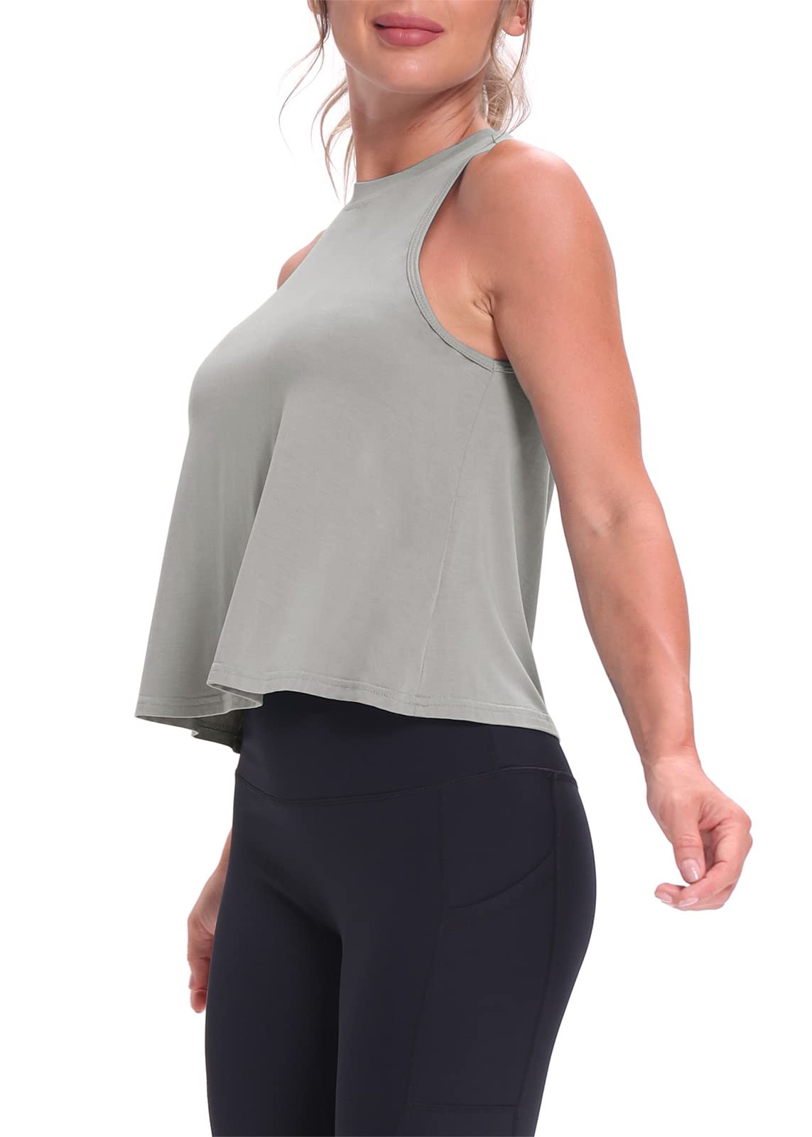 Stylish Mippo Crop Tops for Women - Breathable Workout Shirts & Flowy Cropped Tank Tops - Perfect for Yoga, Gym & Summer Outfits