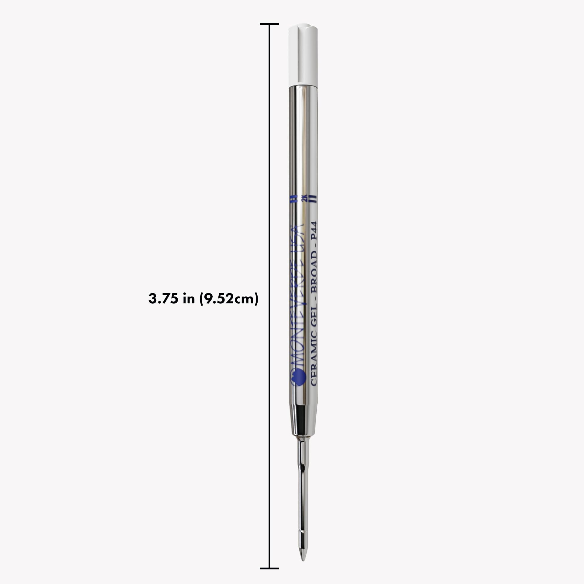 Monteverde P443BB Capless Ceramic Gel Refill for Parker Ballpoint Pens - Broad Blue/Black Ink | Smooth Writing Replacement Refill for Office, School & Everyday Use