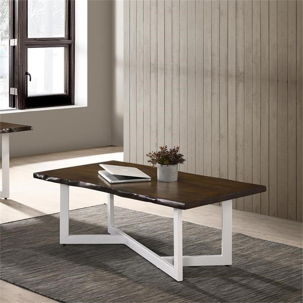 Furniture of America Krestian Modern Wood Coffee Table - Oak & White Finish - Perfect for Living Room, Lounge & Office Decor