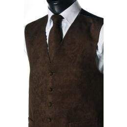 Brown Suede Look Waistcoat for Men - Vintage Style Vest with Adjustable Belt | Perfect for Casual Outfits, Costume Parties & Cosplay