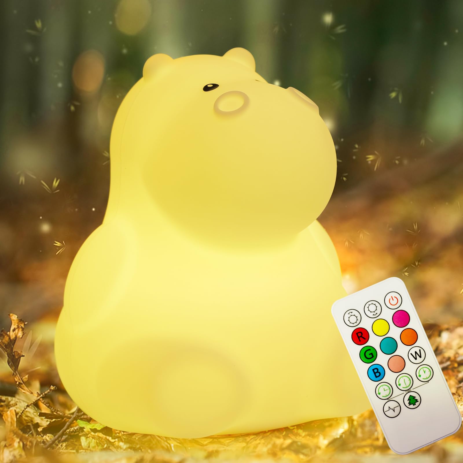 **Cute Hippo Night Light for Kids - Portable Touch Control LED Nightlight with 9 Color Changing Modes, USB Rechargeable, Silicone Lamp - Perfect for Baby Nursery, Bedroom, Travel & Gifts for Boys & Girls**    *(Ideal for soothing bedtime routines, creating a cozy atmosphere, or as a thoughtful gift for birthdays and holidays!)*