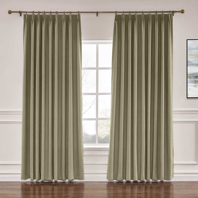 Liz Loft Extra Long Pleated Curtains - 84 Inch Length Blackout Drapes for Living Room & Bedroom | Thermal Insulated Window Treatments for Home Decor