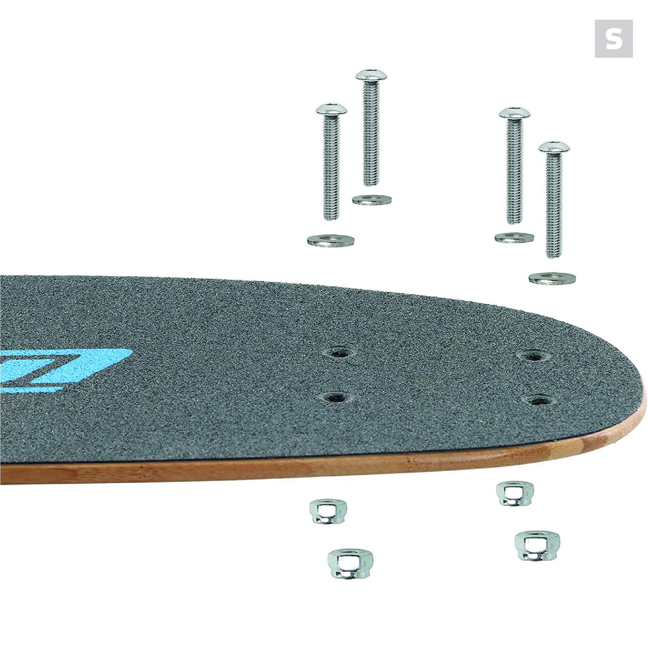 Stoked Ride Shop Skateboard Hardware Kit - 16 PCS Mounting Screws & Nuts Set for Longboard, Cruiser & Skateboard | Secure Deck Assembly for Smooth Riding & Tricks