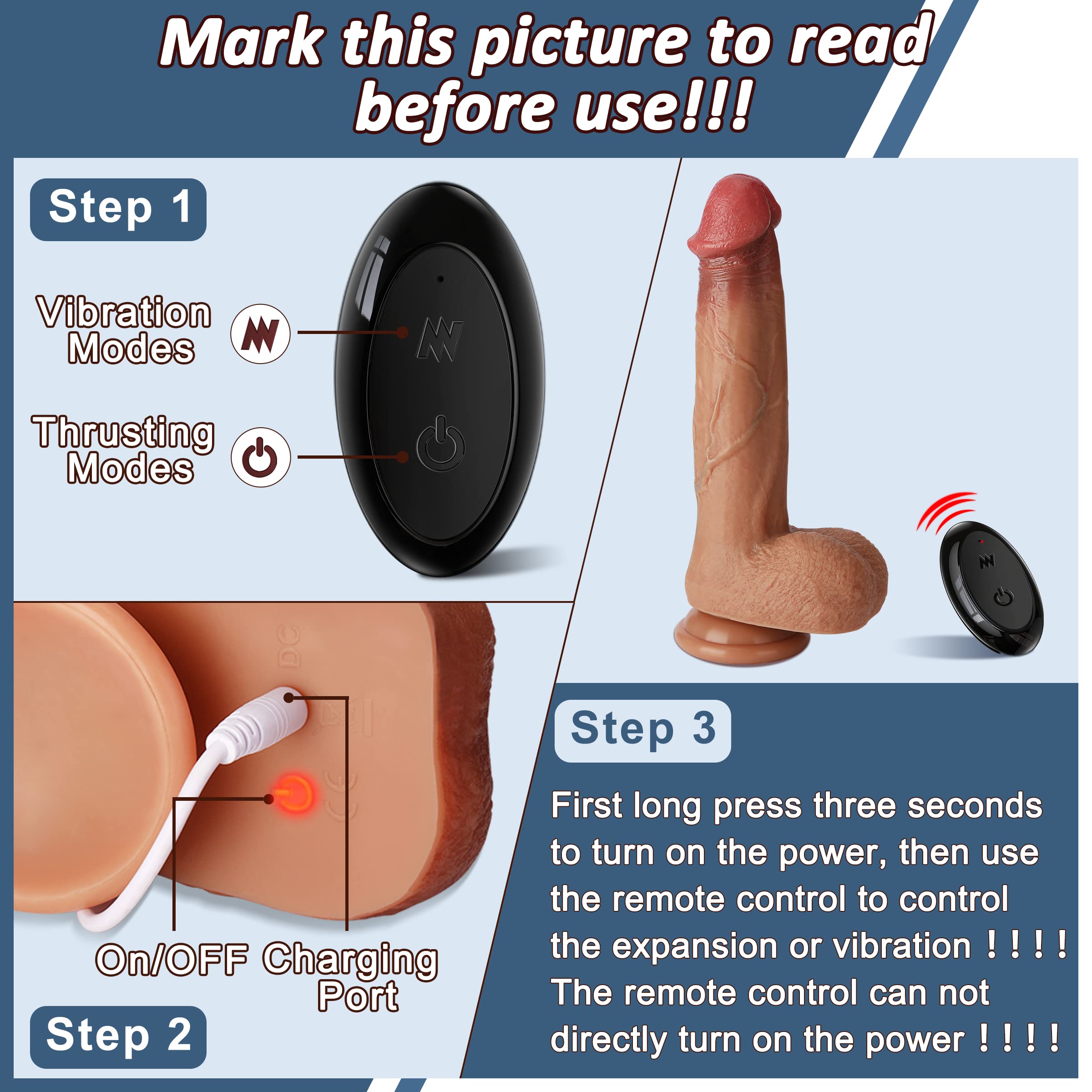 Realistic 9.5 Inch Thrusting Dildo Vibrator for Women - 8 Powerful Thrusting Modes & Strong Suction Cup - G Spot Stimulation Sex Toy for Solo Play & Couples Use (Perfect for Bedroom Fun & Discreet Storage)