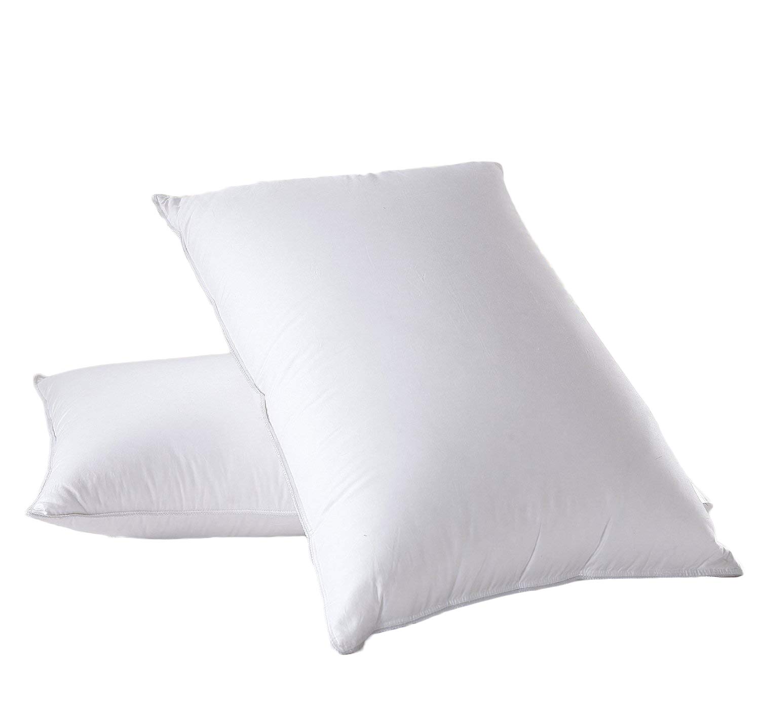 Premium Medium Firm Down Bed Pillows - 500 Thread Count 100% Cotton Queen Size Pillows for Back & Side Sleepers - Perfect for Hotels, Guest Rooms & Luxury Bedding