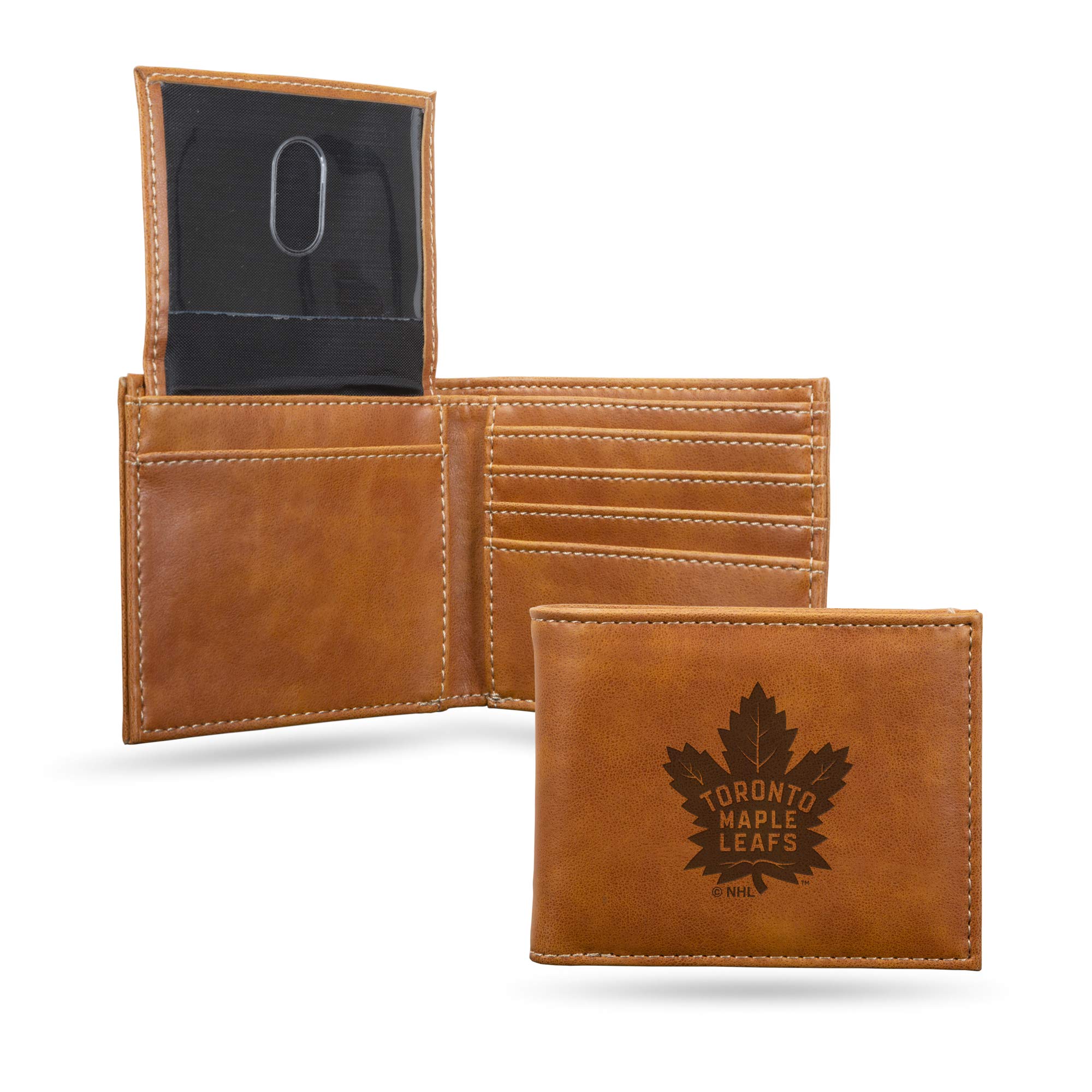 NHL Laser Engraved Slim Billfold Wallet - Official Licensed Hockey Gift for Men - Perfect for Games, Travel & Everyday Use