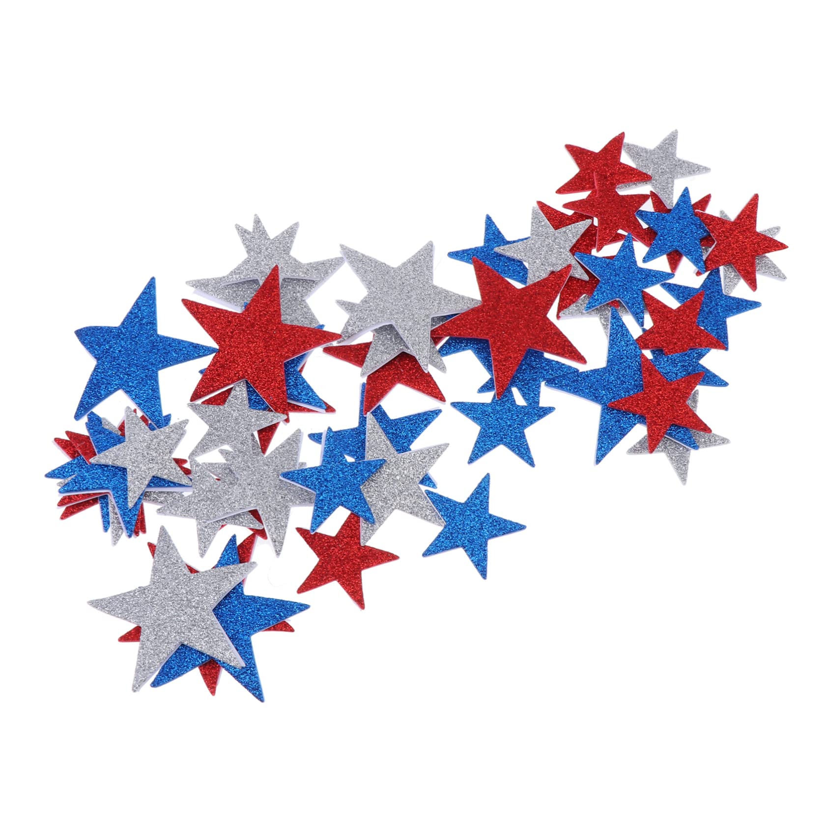 300pcs Glitter Star Sponge Stickers - DIY Christmas Decorative Fridge Stickers, USA Flag Photo Stickers for Kids Arts & Crafts, Self-Made Gift Supplies | Perfect for Holiday Decor, Scrapbooking, and DIY Projects