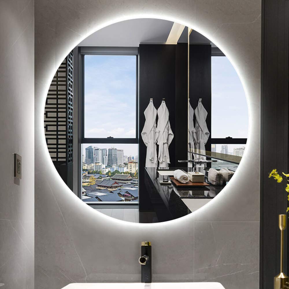 Frameless LED Bathroom Vanity Mirror with Warm White Light - Wall Mounted Lighted Mirror for Bathroom Sink, Dressing Room, Bedroom & Living Room Decor