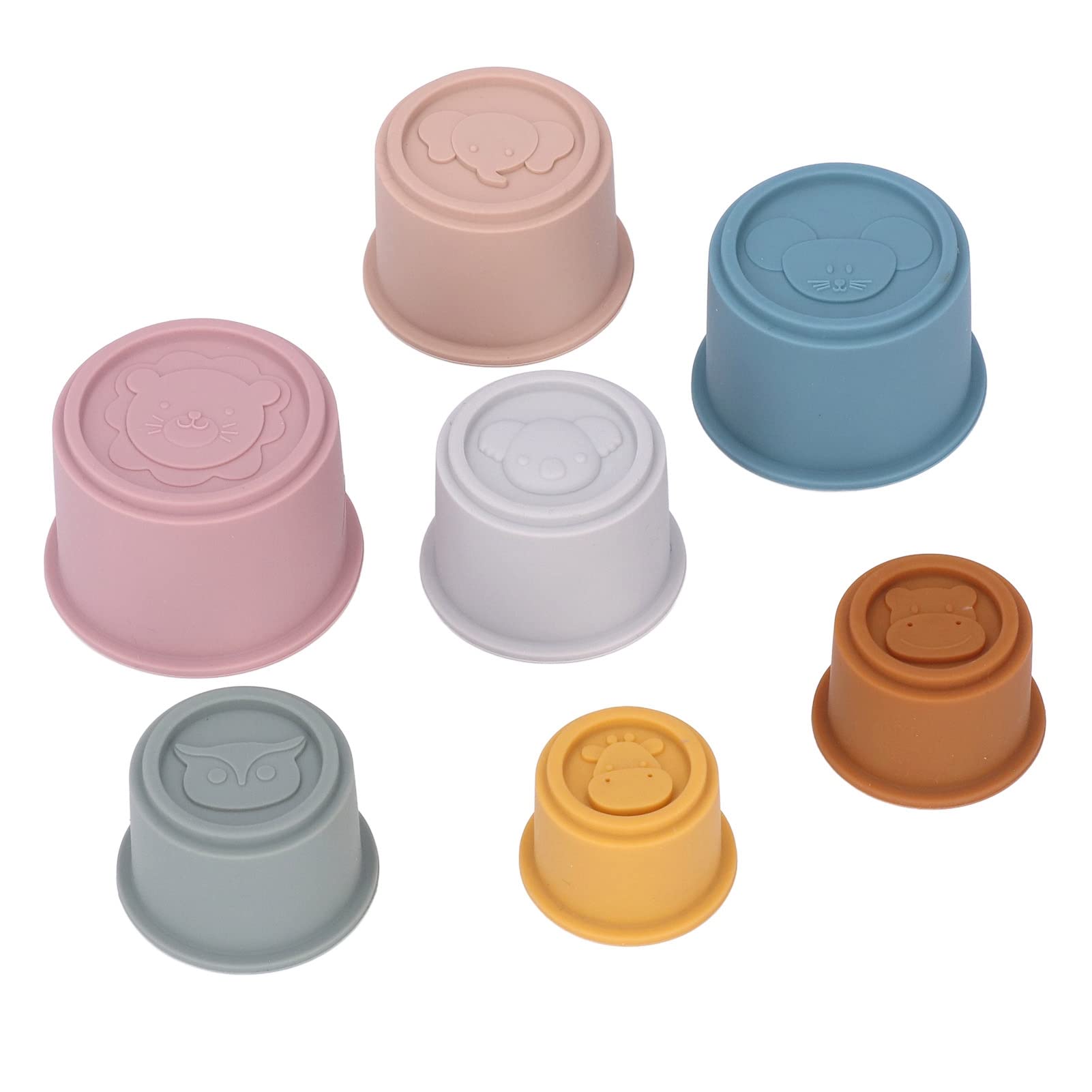 7 Pcs Baby Stacking Toys - Colorful Stackable Cups for Infants & Toddlers | Early Learning, Bath Time & Sensory Play