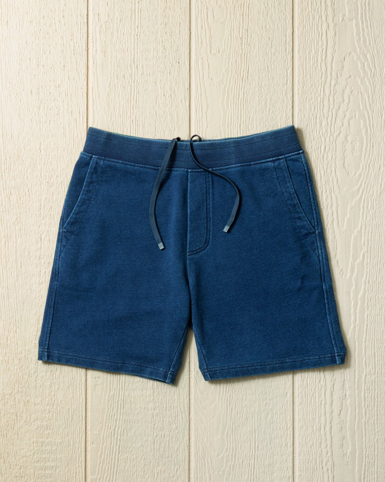 Men's Monterey Shorts - Dark Wash Indigo Loopback Terry Fabric Casual Shorts for Summer | Perfect for Beach, Gym, and Everyday Wear