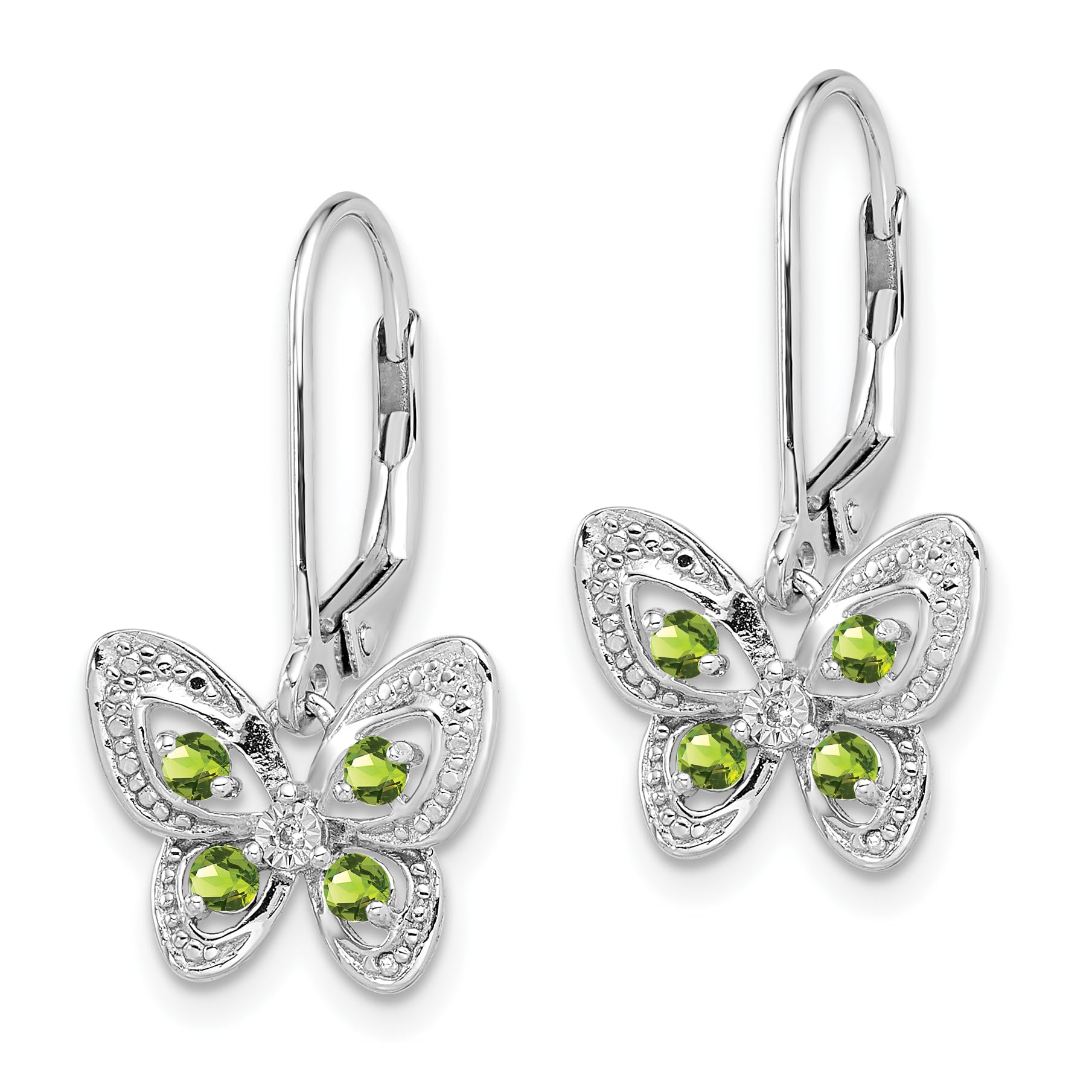 925 Sterling Silver Green Peridot Diamond Drop Dangle Earrings for Women - Elegant Handmade Jewelry Gift for Birthday, Anniversary & Special Occasions