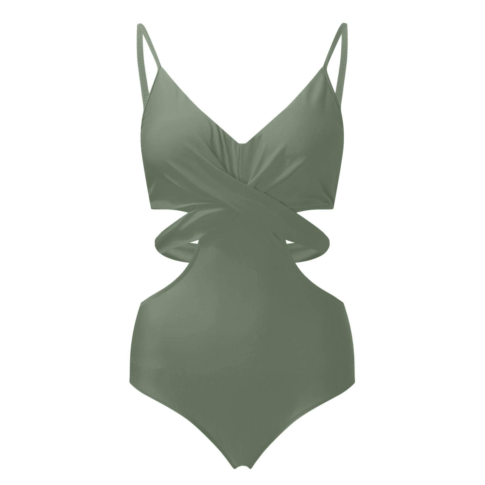Aniywn Women's High Waisted Tummy Control One Piece Swimsuit with Cutout Design & Floral Print - Sexy Bathing Suit for Beach, Pool Party & Summer Vacation