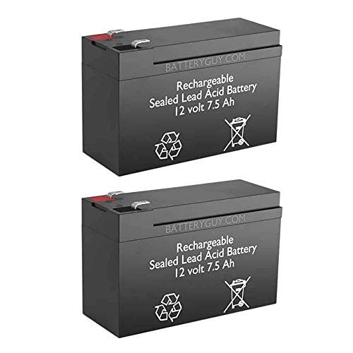 5125 1000VA Replacement 12V 7.5Ah SLA Batteries - BatteryGuy Brand Equivalent (Rechargeable, High Rate) - Pack of 2 - Perfect for UPS Backup, Emergency Power, and Security Systems