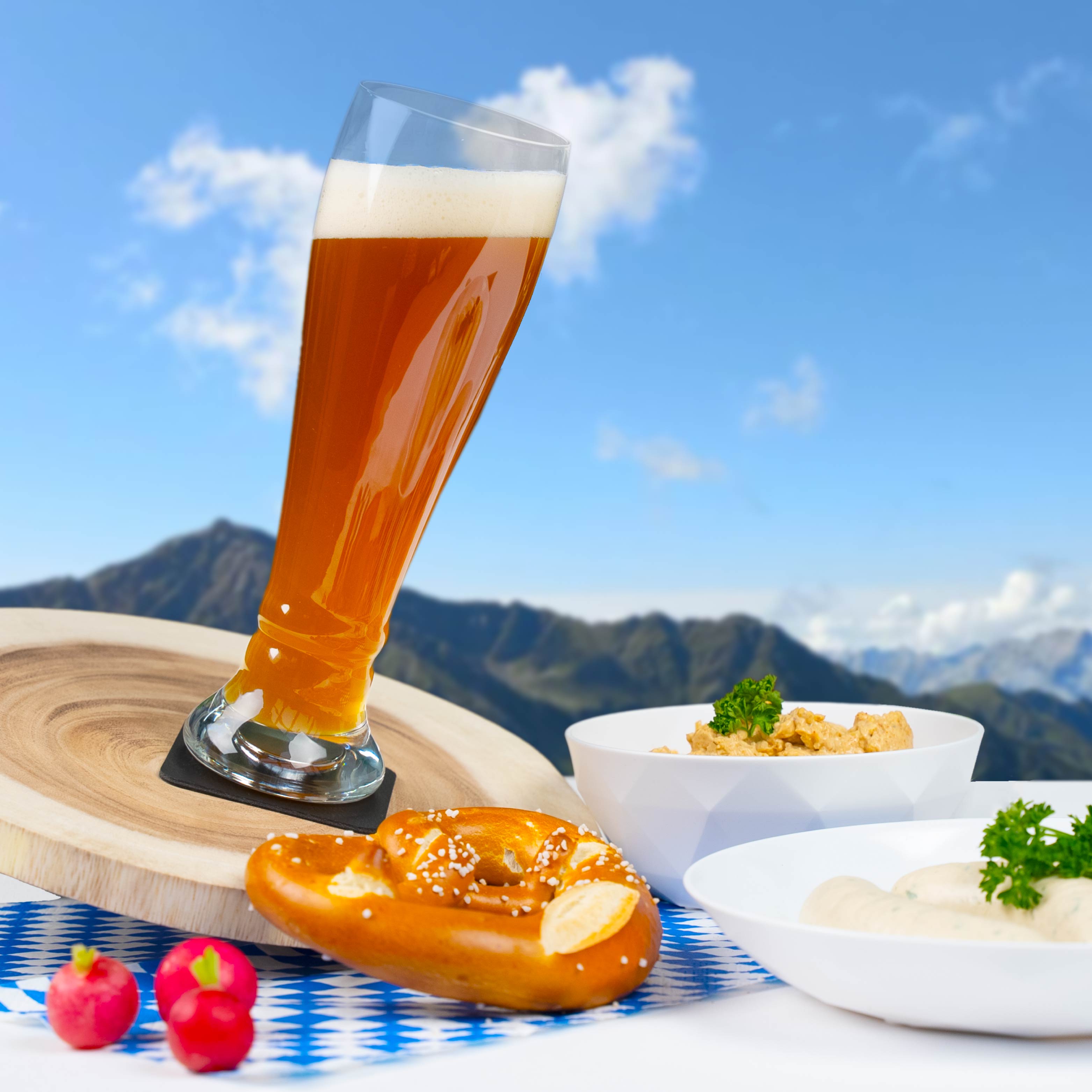 Premium Crystal Glass for Wheat Beer - Elegant & Durable Beer Glassware for Home Bars, Restaurants, and Beer Tasting Events