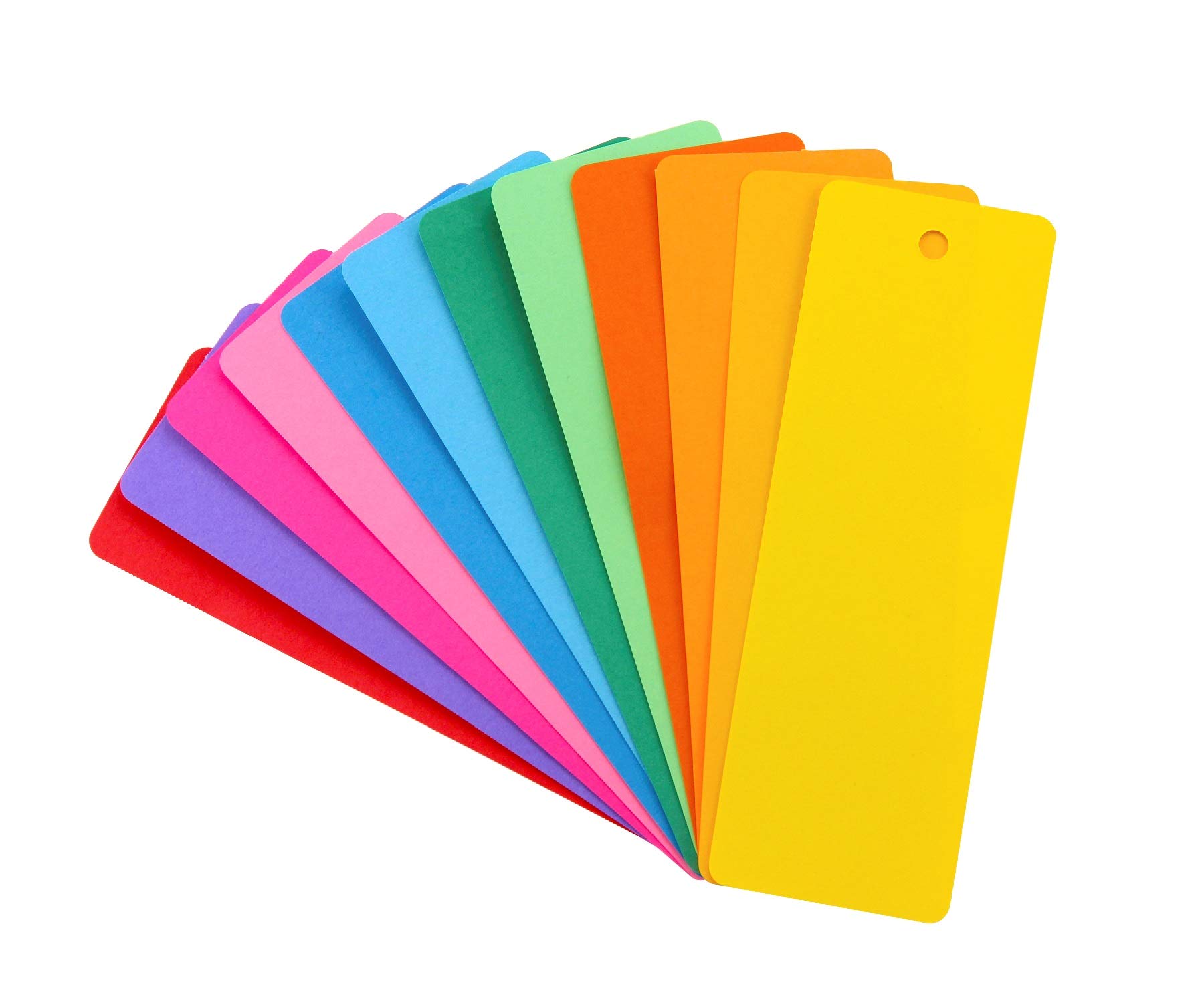 Hygloss Products Bright Colorful Bookmarks - 100 Pack Personalized Cardstock Bookmarks for Kids & Adults - 12 Vibrant Assorted Colors - 2 x 6 Inches - Perfect for School, Office, Bible Study & Reading Gifts (FBA_42610)