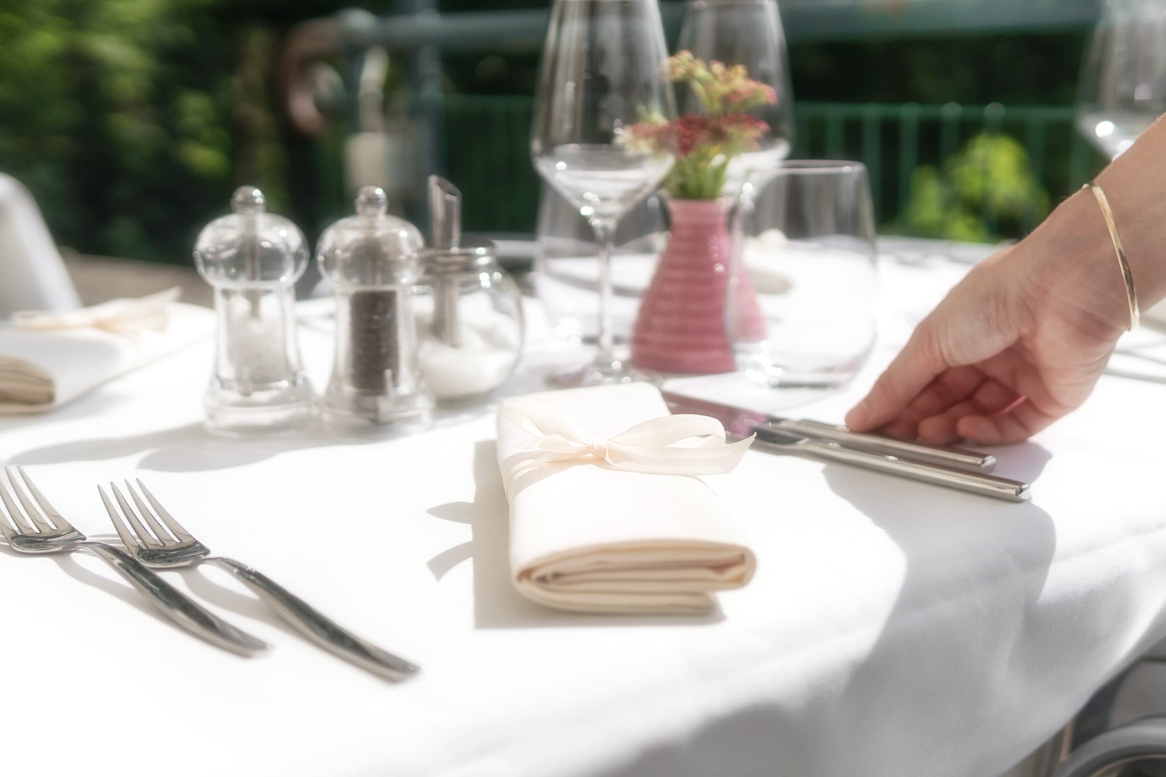 8 Pack White Polyester Tablecloth 60 x 126 Inch - Stain Resistant Washable Fabric Table Cover for 8 Ft Tables - Perfect for Wedding, Party, Dining, Camping & Home Decor