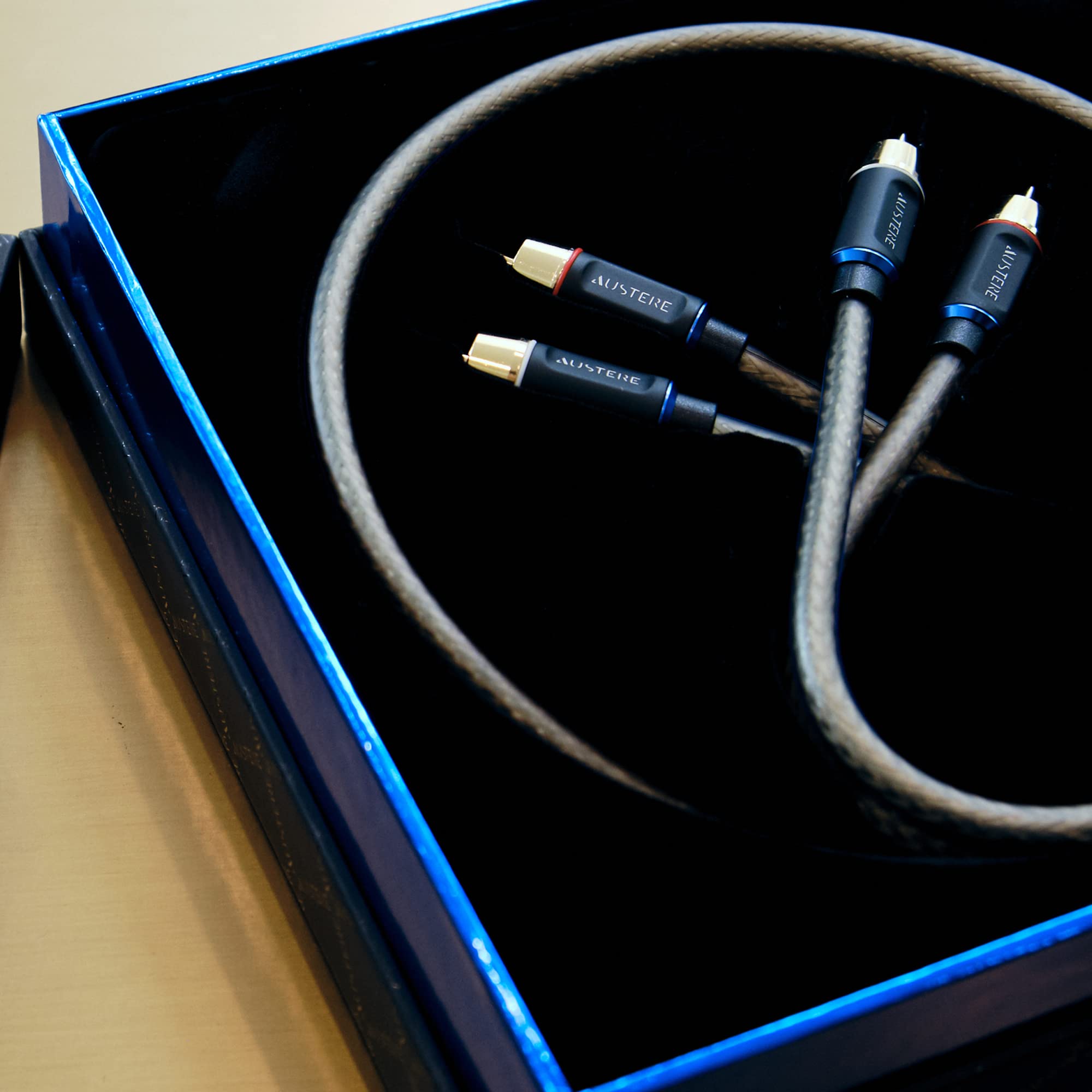 Premium AUSTERE V Series RCA Audio Cable 2.0m - Gold-Plated Connectors, Copper Shielding, Noise Reduction for HiFi Systems | Perfect for Home Theater, Stereo Amplifiers & Professional Audio Setups