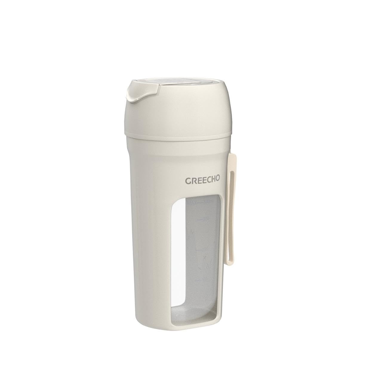 GREECHO Portable Blender - 12 oz USB Rechargeable Mini Blender for Smoothies, Shakes & Juices | BPA-Free One-Handed Personal Blender | Perfect for Gym, Office, Travel & Home Use | Cream White