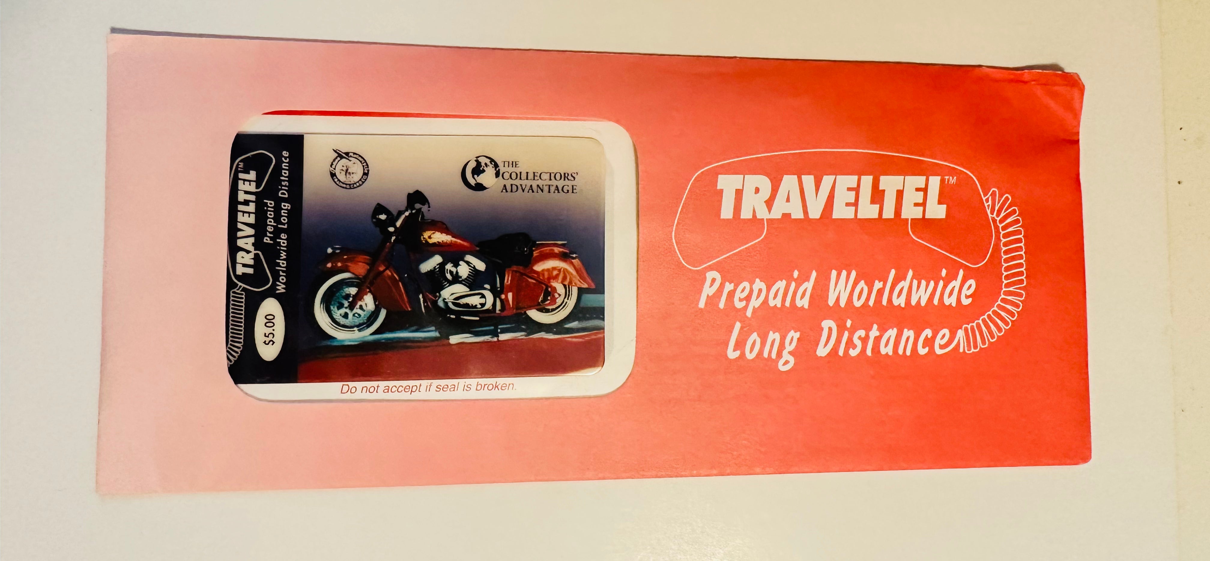 Vintage 1990s Indian Motorphone Limited Edition Phone Card - Factory Sealed Collector's Item for Motorcycle Enthusiasts & Nostalgic Gift Idea