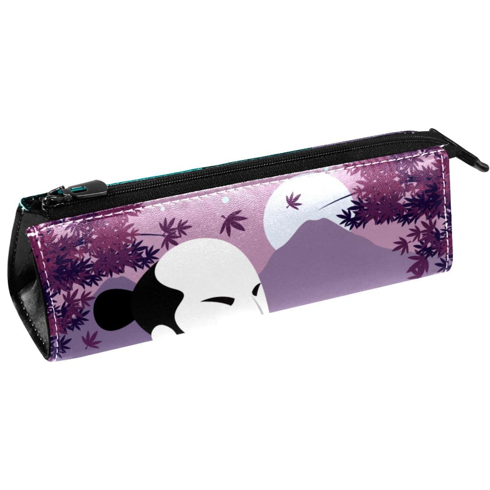 Stylish PU Leather Pencil Bag - Compact Zipper Pen Case for Office & School