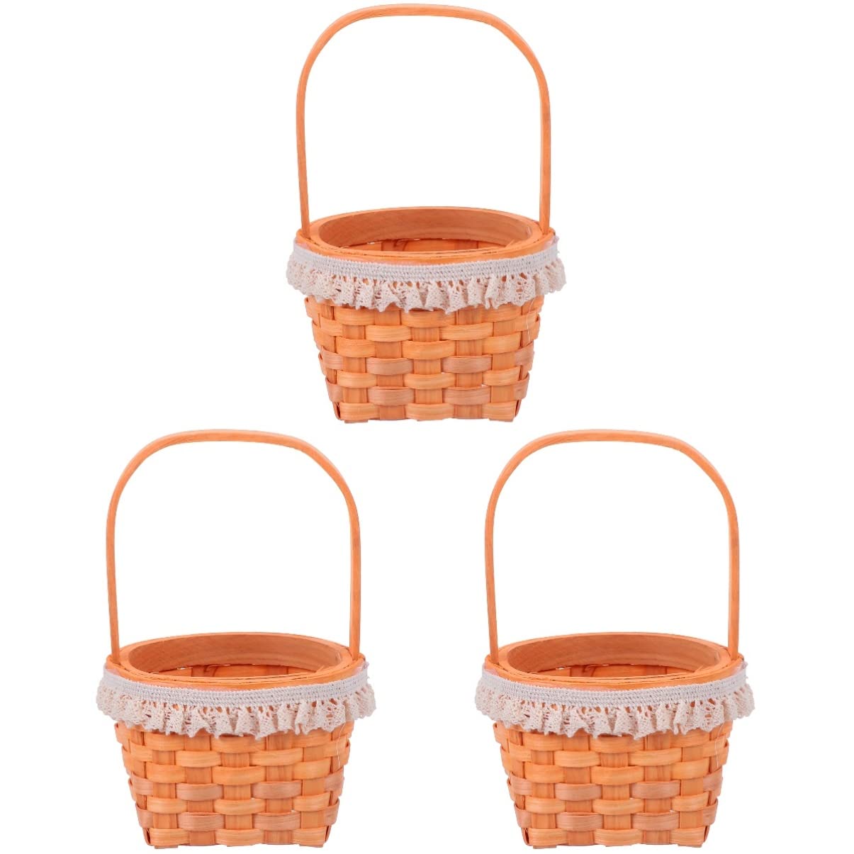 Bestoyard 3-Piece Woven Storage Baskets Set - Natural Rattan Flower Basket, Willow Handwoven Basket & Candy Basket | Portable Handmade Home Decor for Living Room, Bedroom & Bathroom Organization
