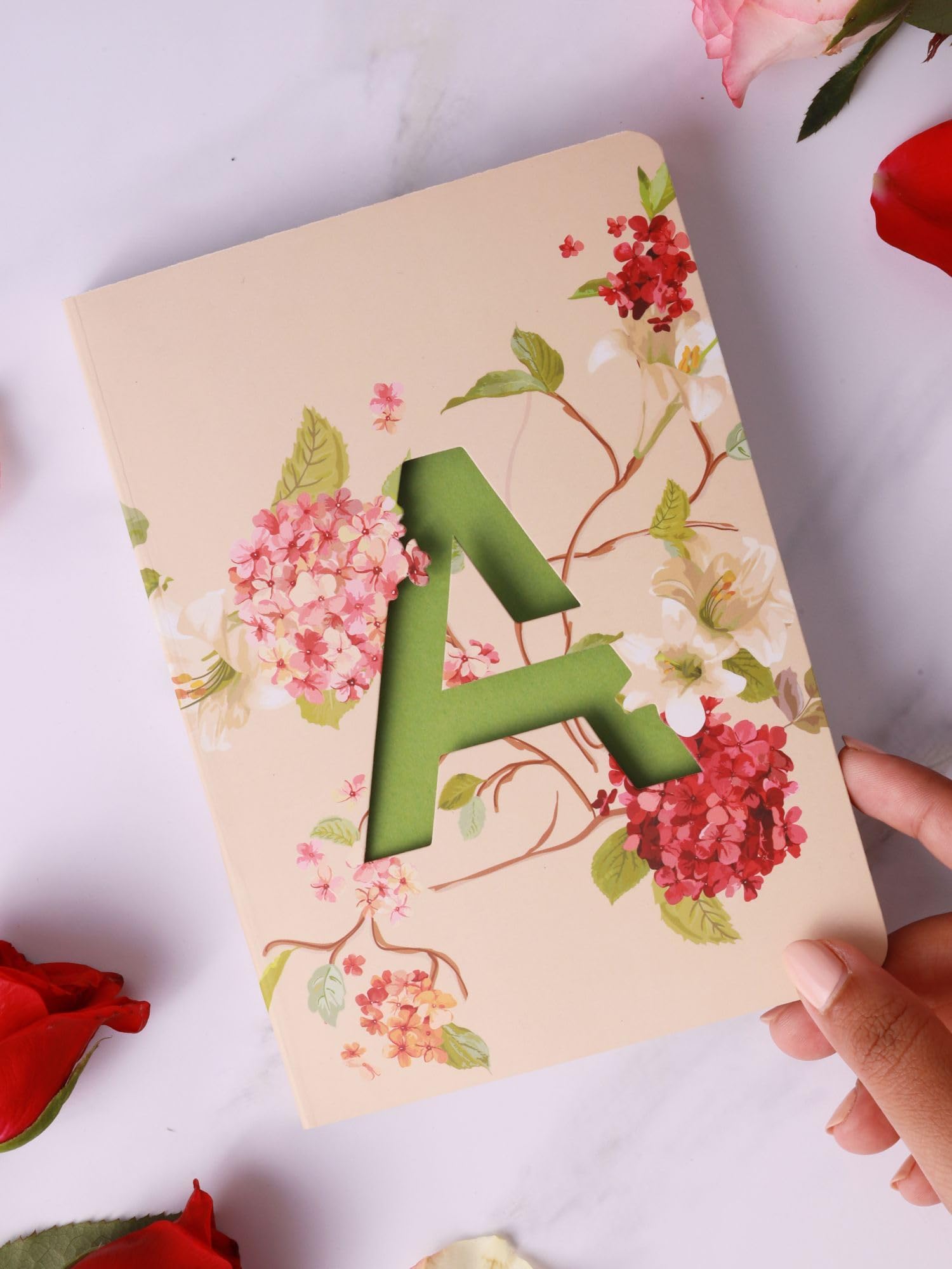 Premium Soft Bound Notebook Diary for Girls & Women - Floral Design, Initial A, B6 Size, 80 GSM, 192 Ruled Pages | Perfect for Journaling, Note Taking, Gift Giving & School/Office Use
