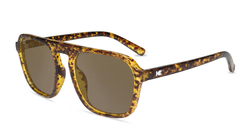 Pacific Palisades Matte Tortoise Shell & Amber Sunglasses - Stylish UV Protection for Outdoor Activities, Beach, and Driving