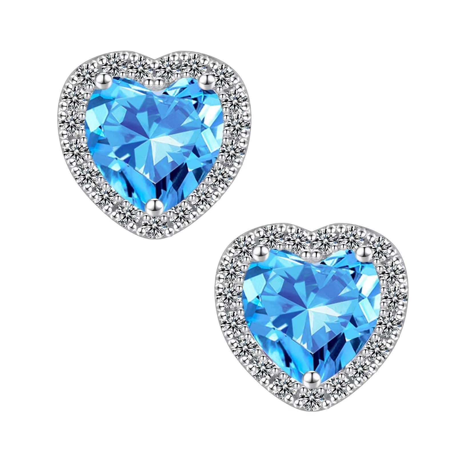 Sterling Silver Birthstone Stud Earrings for Women - Elegant Jewelry Gift for Wife, Mom, Girlfriend | Perfect for Anniversary, Christmas, Mother's Day & Birthday | Everyday Wear & Special Occasions