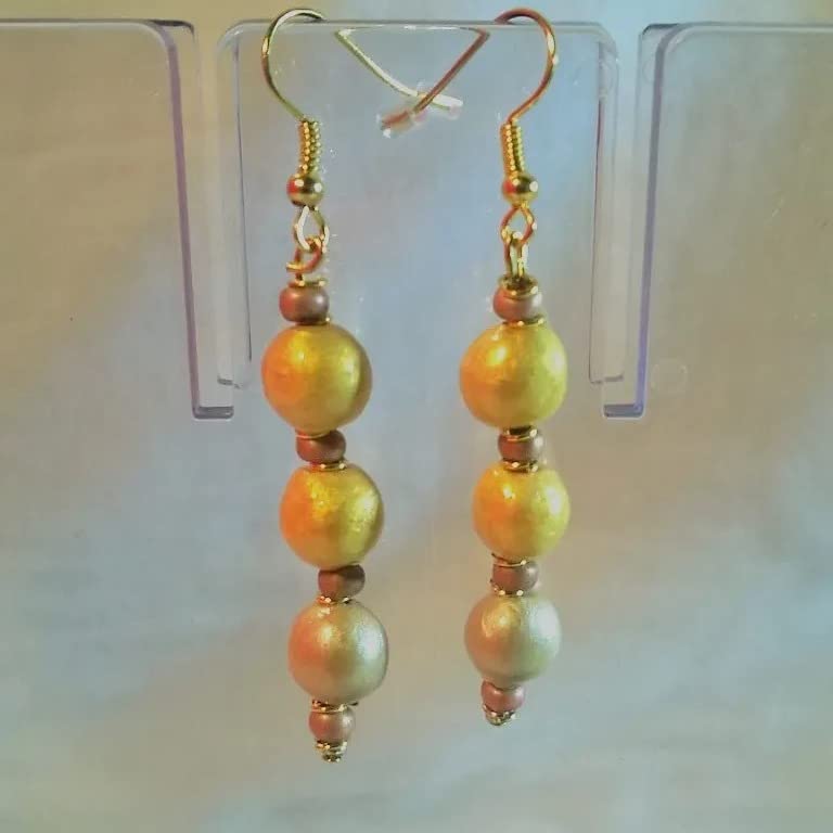 Ceramic Earrings for Women - Sunny Yellow & Icy Pink Dangle Earrings | Elegant Handmade Jewelry for Daily Wear, Parties & Gifts