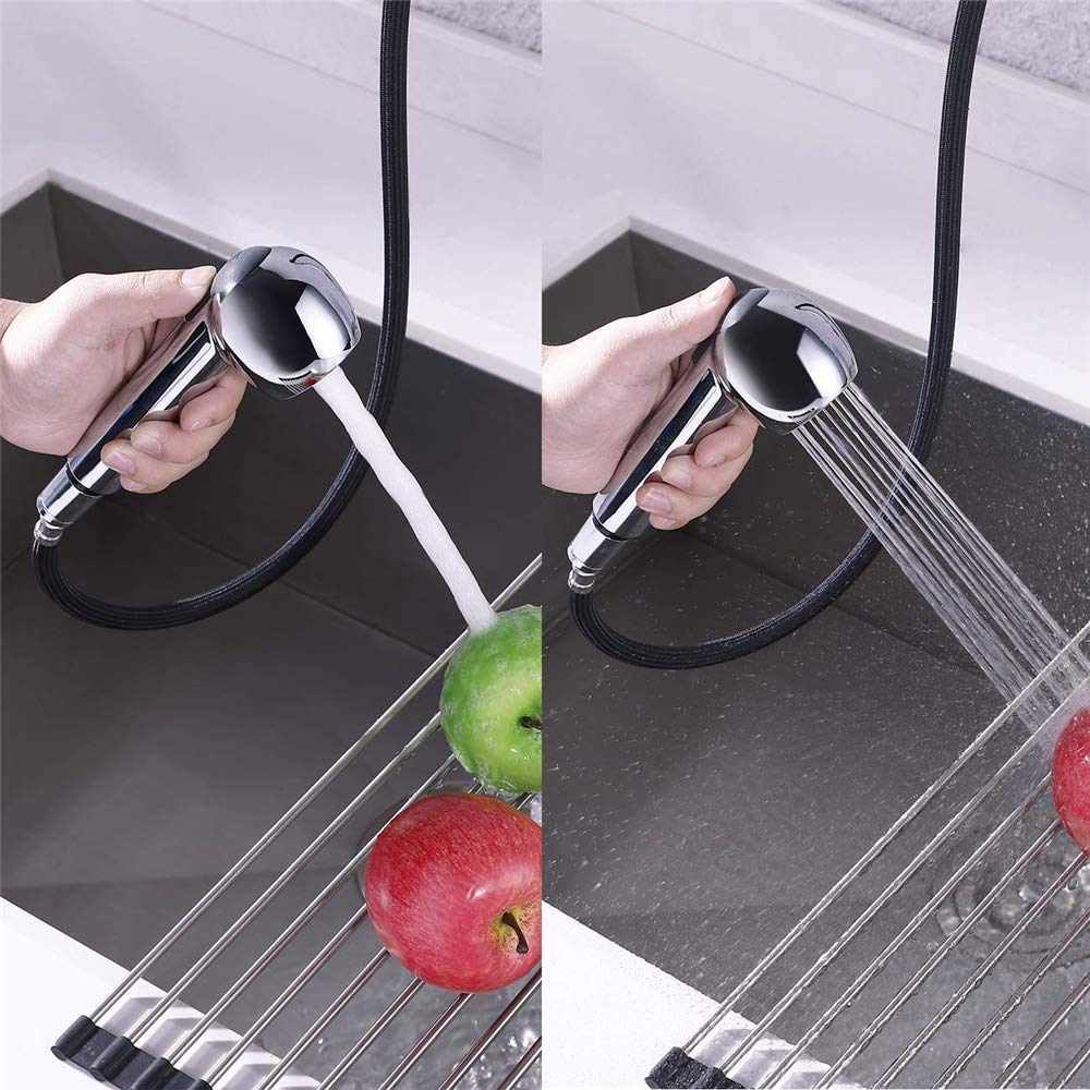 Pull-Out Spray Head Replacement for Kitchen Sink Faucet - 2 Function Shower Sprayer with G1/2 Male Thread Connection - Chrome Finish - Perfect for Washing Dishes, Fruits & Vegetables