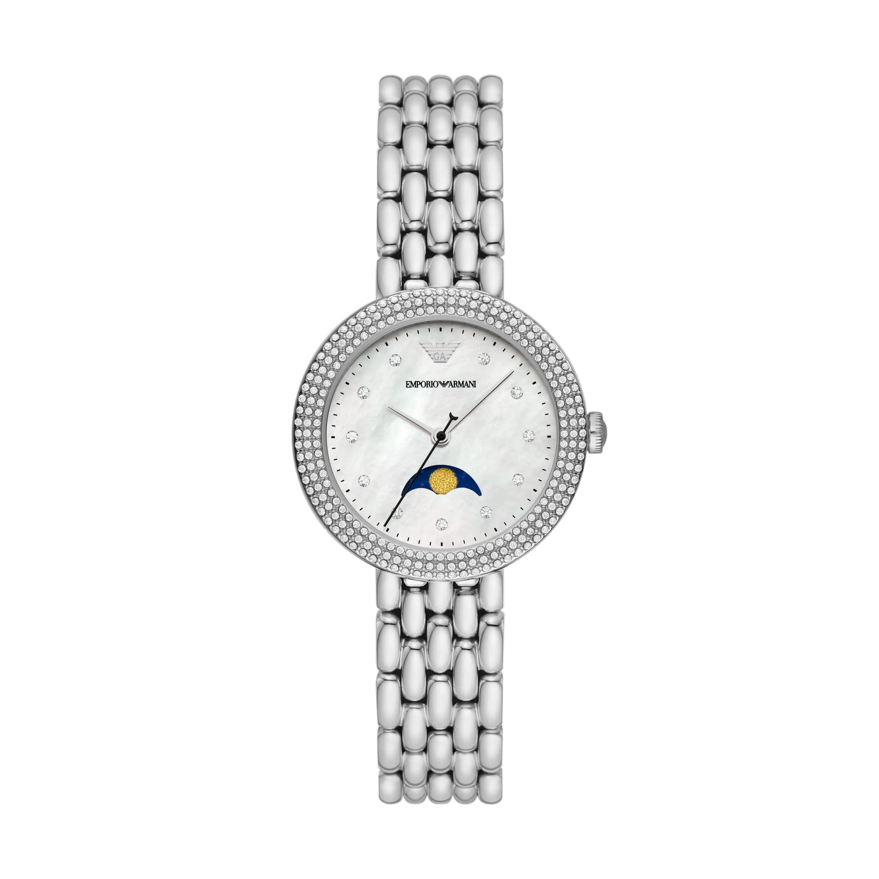 Emporio Armani Women's Two-Hand Watch - Elegant Stainless Steel Bracelet, Water Resistant, Perfect for Business & Casual Wear | Office, Date Night, Everyday Accessory